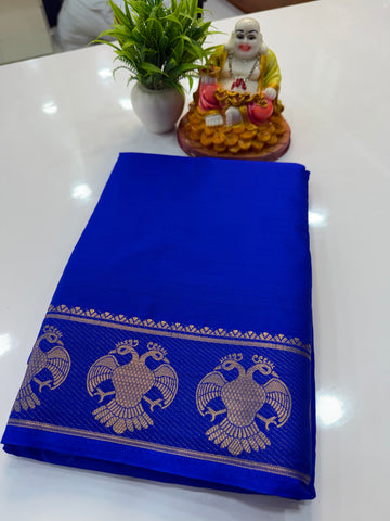 Premium Mysore Crepe Silk Saree with Chit Pallu – Timeless Elegance in Every Drape