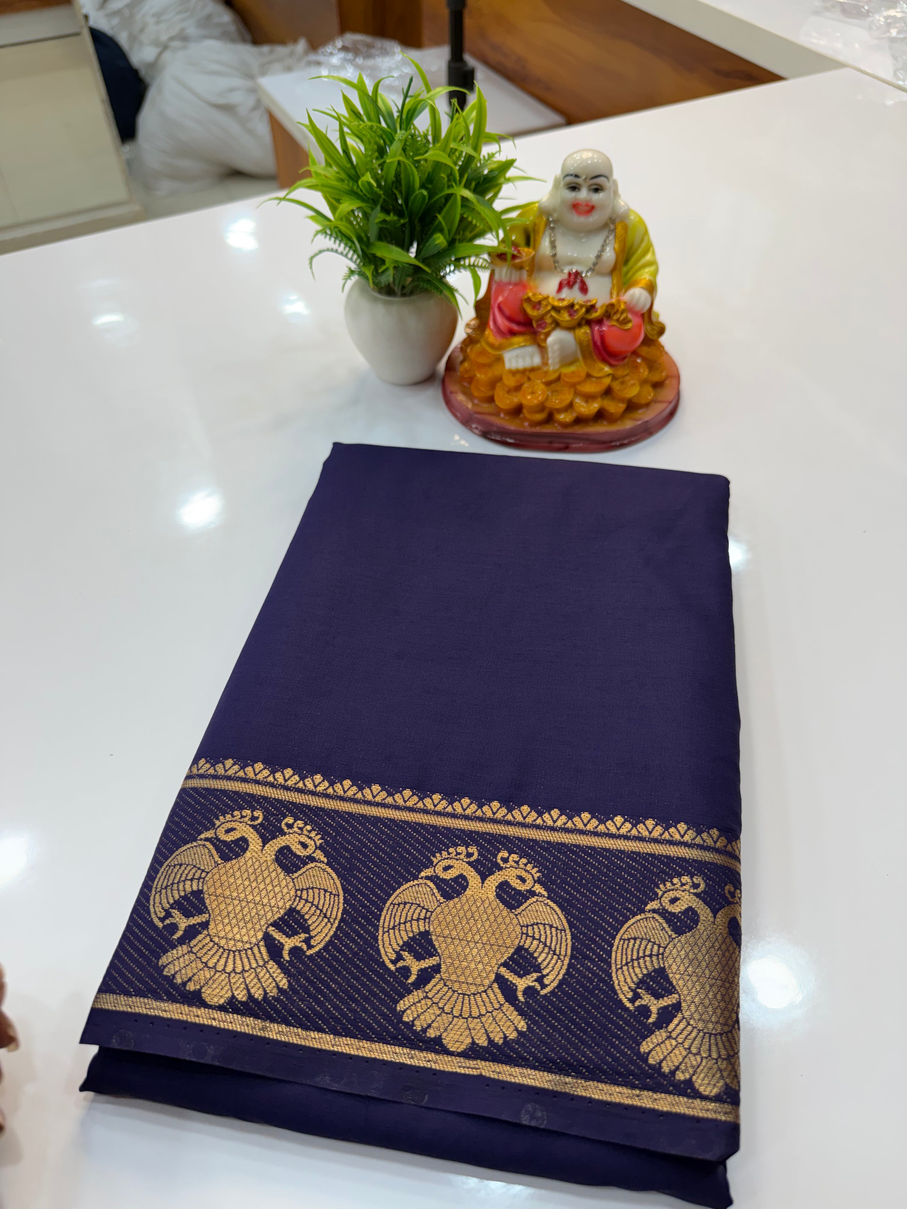Premium Mysore Crepe Silk Saree with Chit Pallu – Timeless Elegance in Every Drape