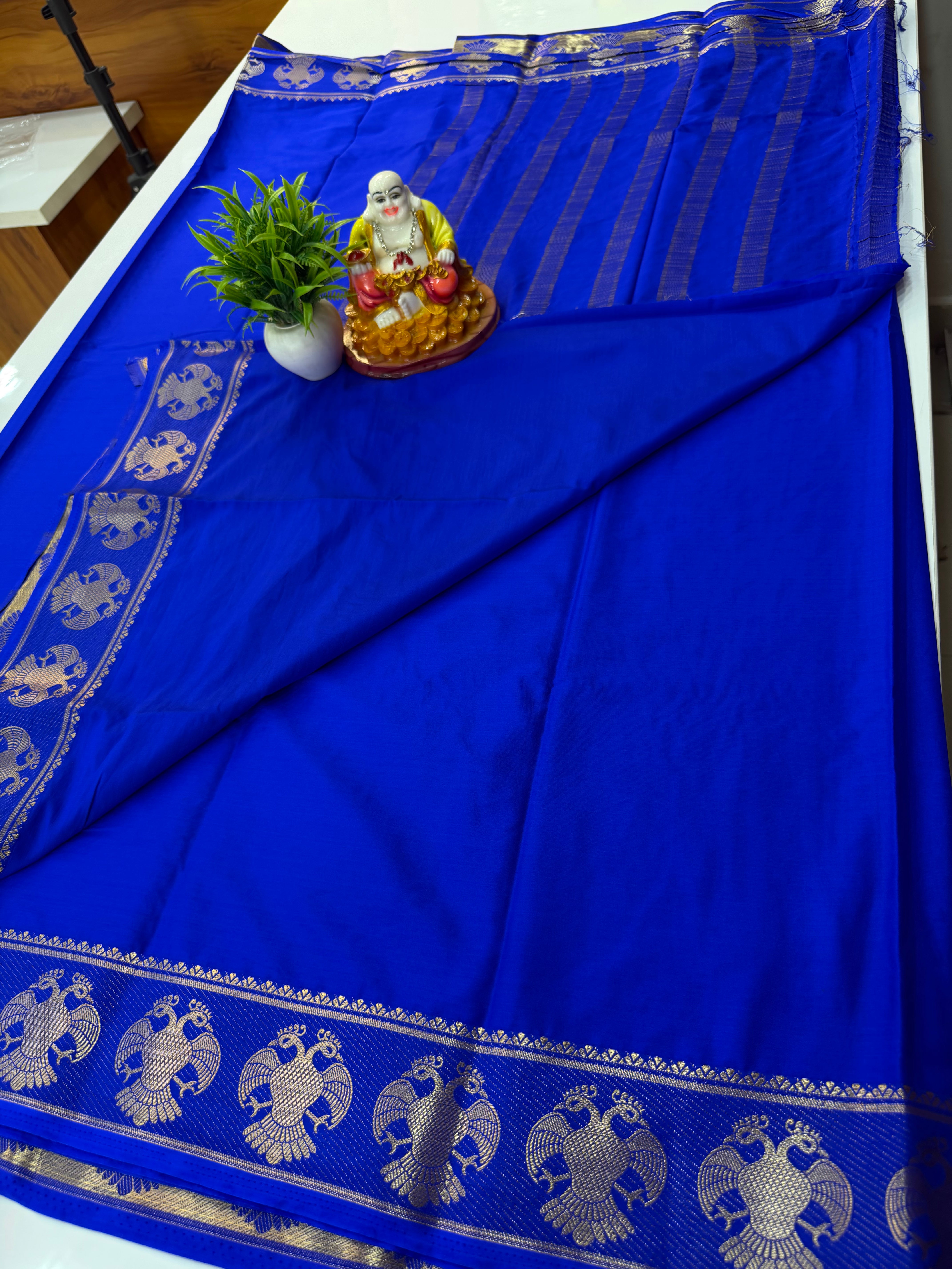 Premium Mysore Crepe Silk Saree with Chit Pallu – Timeless Elegance in Every Drape