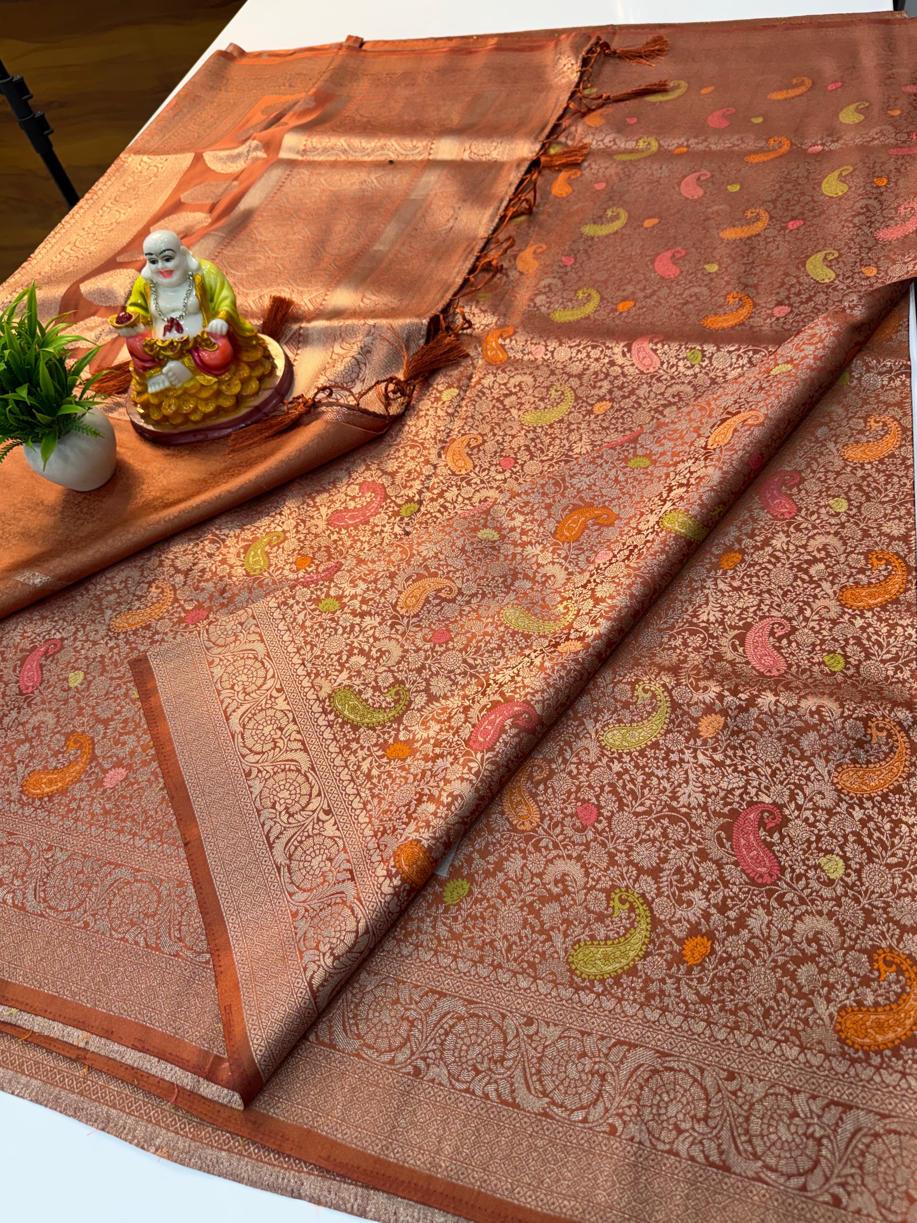 Premium Satin Saree with Brocade Style & Rich Pallu