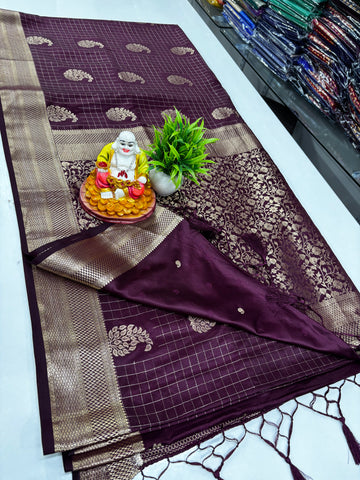 Premium Satin Saree with Rich Pallu & Butta Blouse-elagant and shining