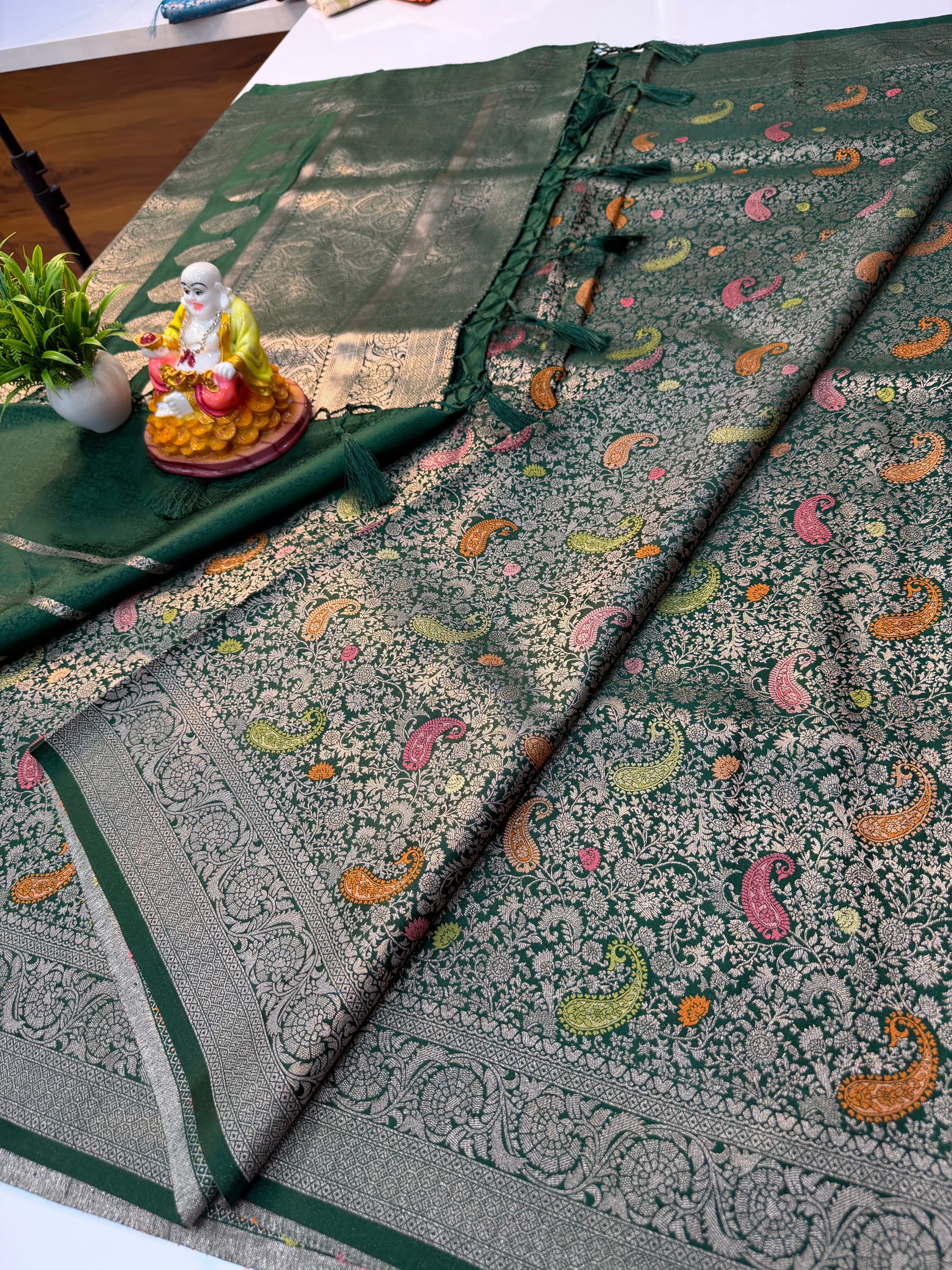 Premium Satin Saree with Brocade Style & Rich Pallu