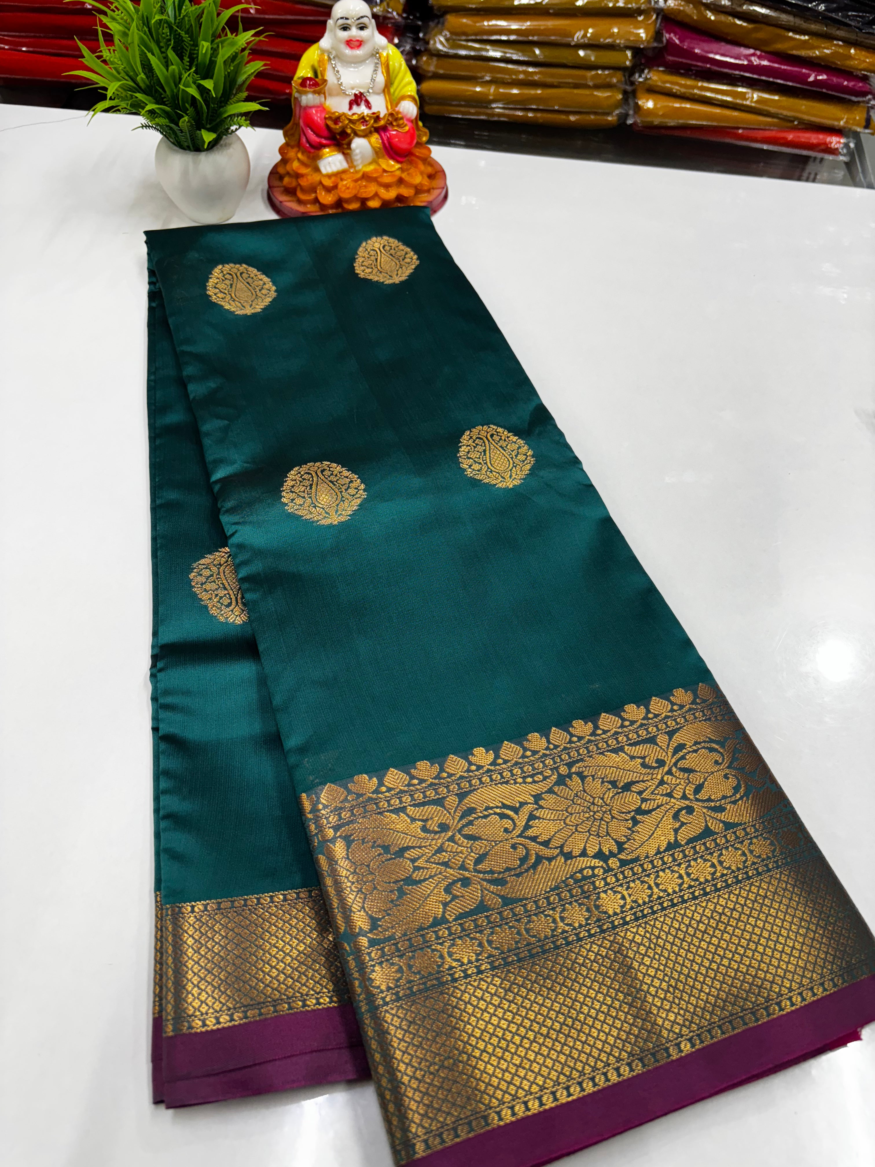 Beautiful Semi Silk Saree with Elegance & Shine – From Padmavathi Silks and Sarees ✨