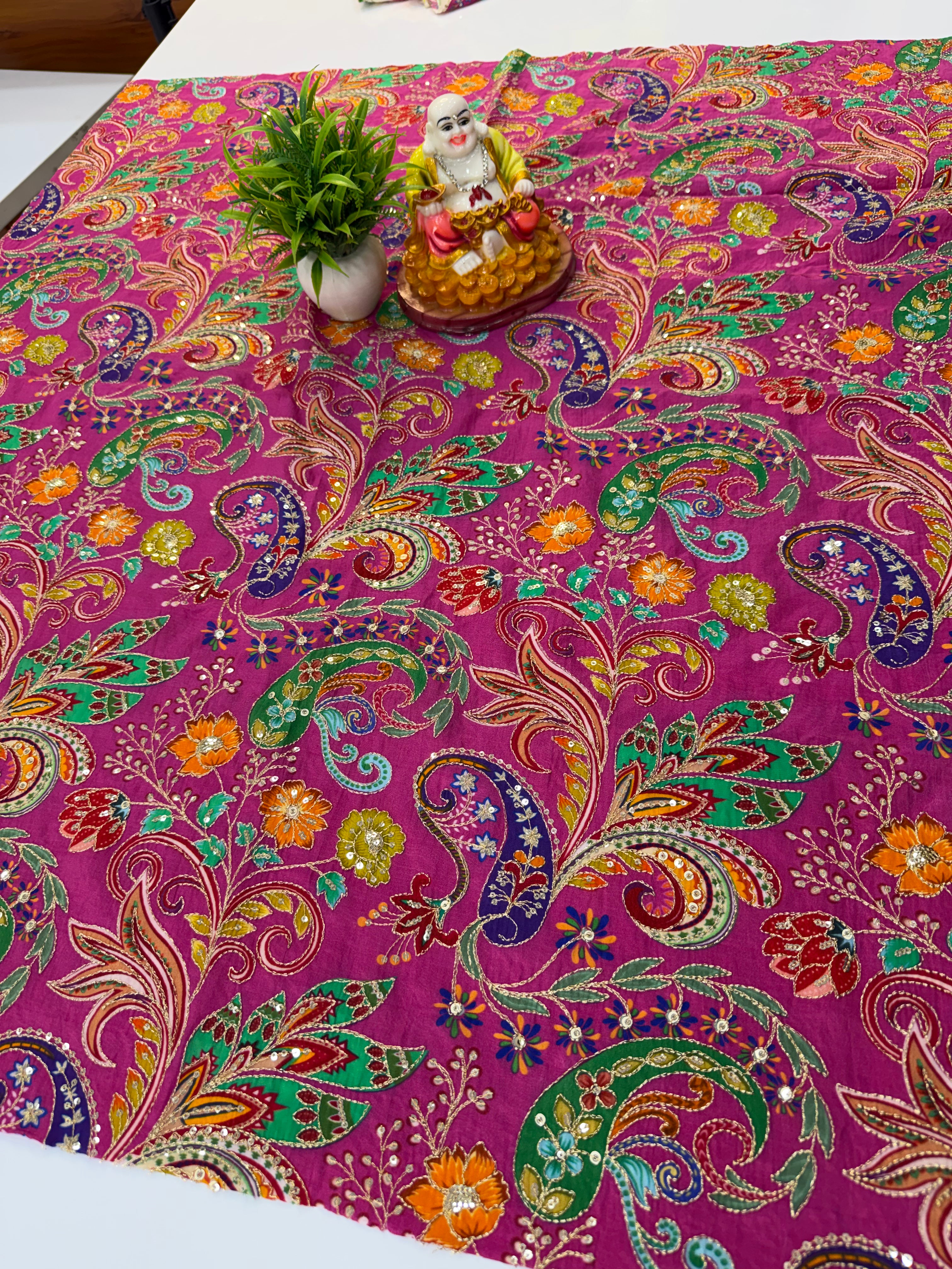 Premium Kalamkari Crepe Silk Blouse –