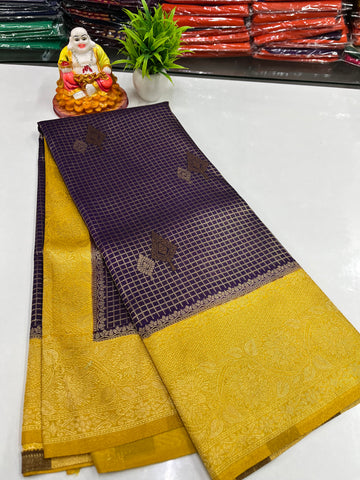 Premium Georgette Saree – Elegant Checks with Buttas