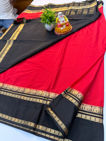 Premium Mysore Crepe Silk Saree with Elephant Bentex Border – By Padmavathi Silks and Sarees