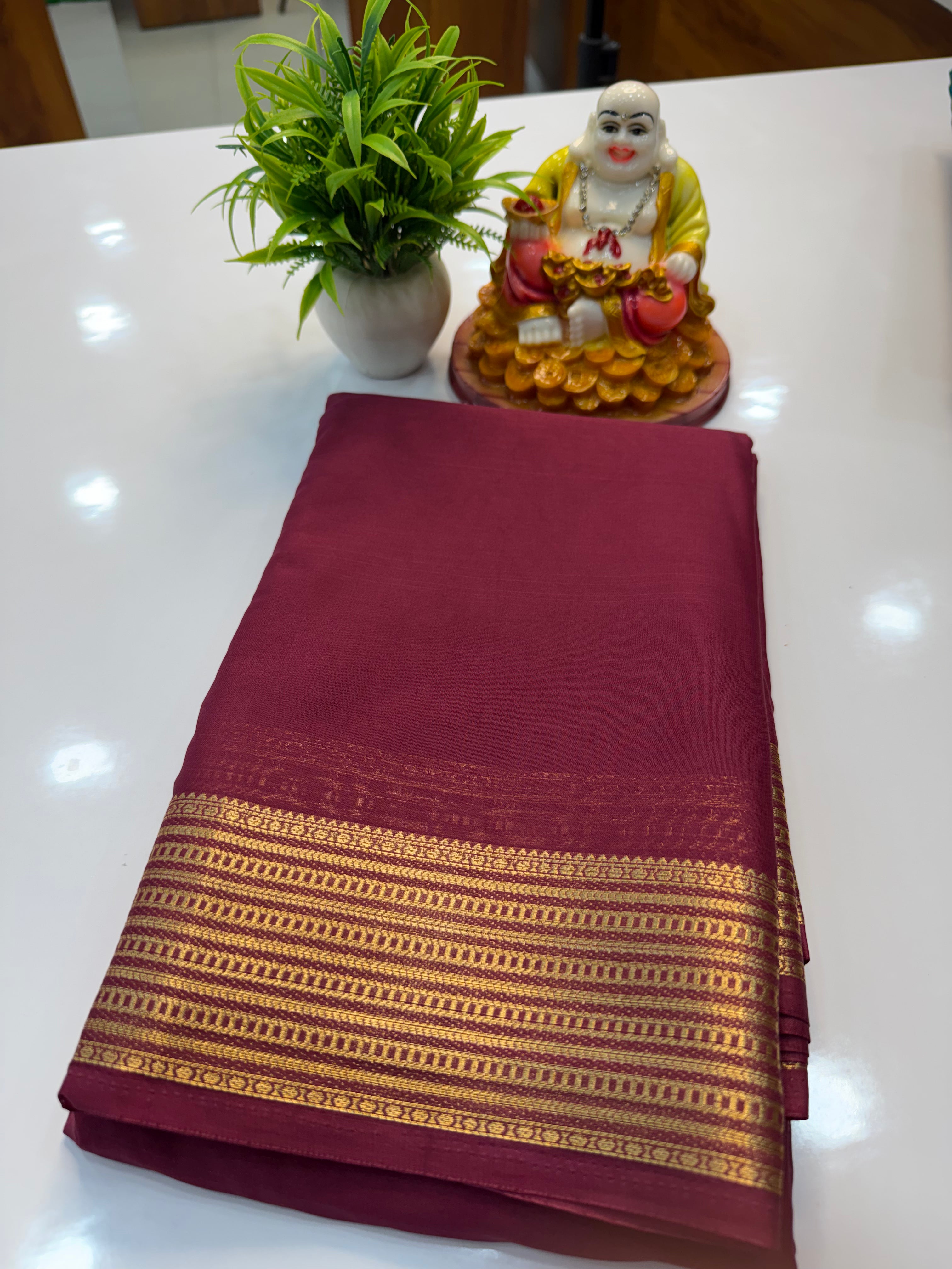 Mysore Crepe Silk Saree with Beautiful Designer Border