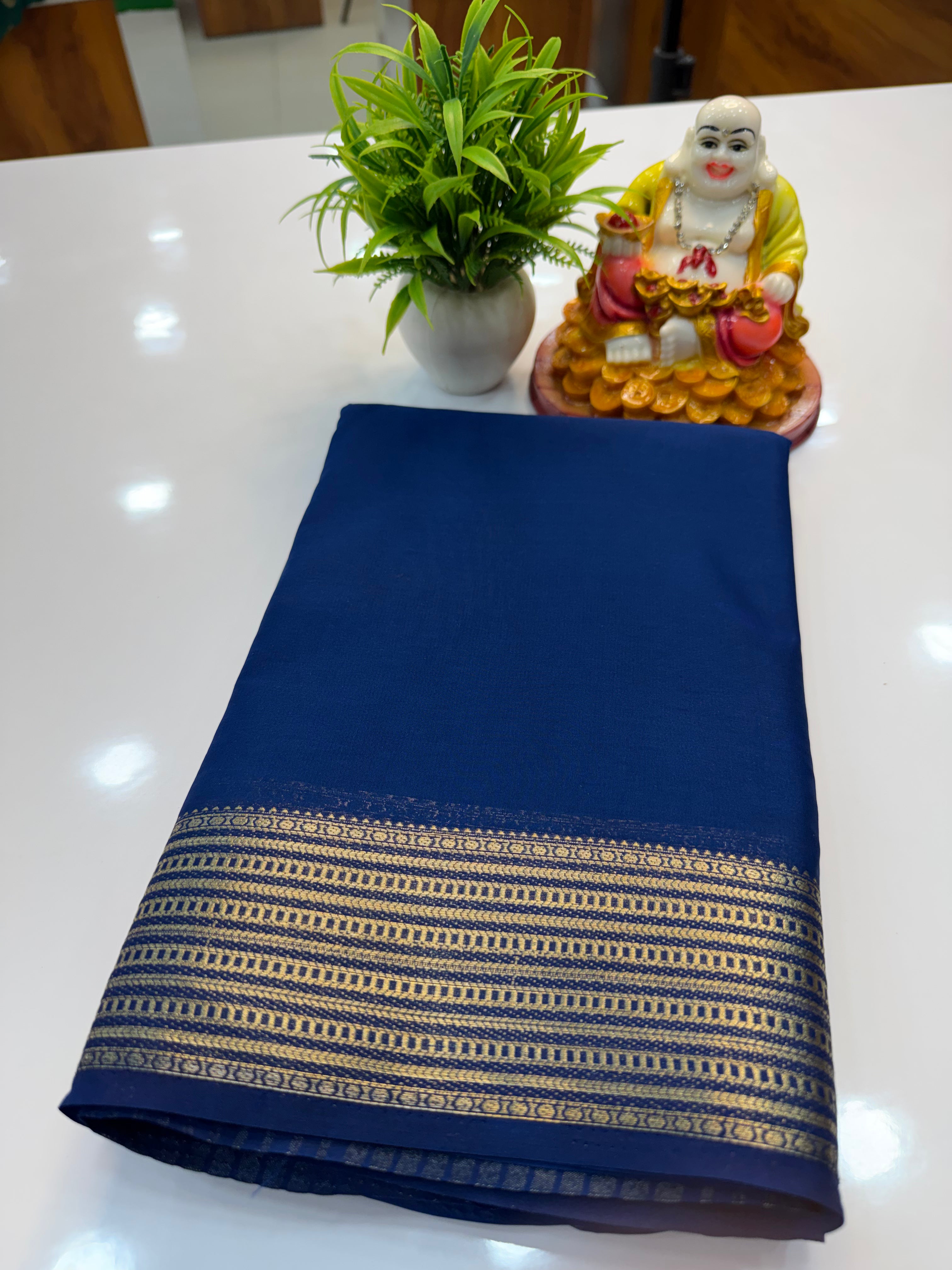 Mysore Crepe Silk Saree with Beautiful Designer Border