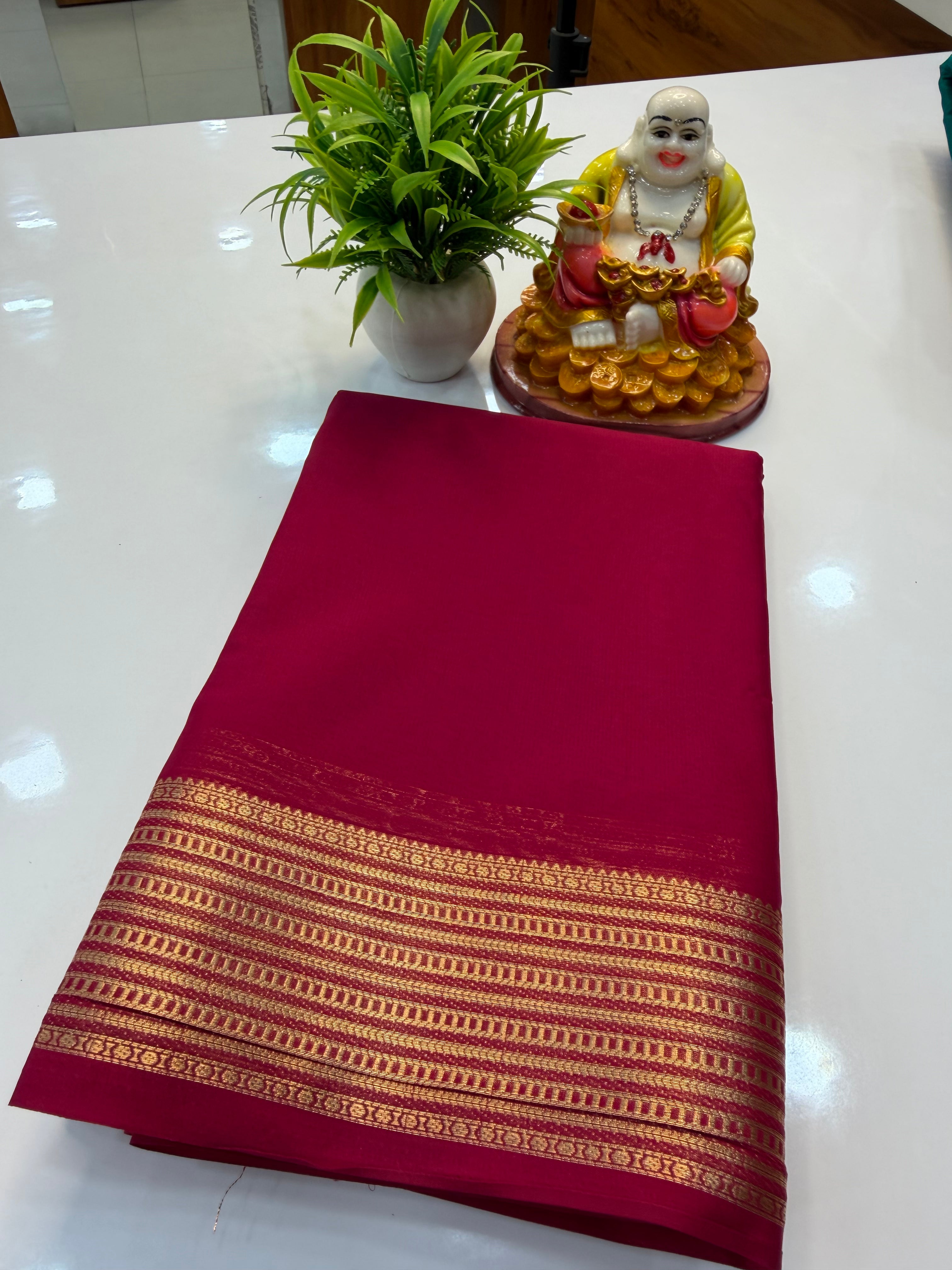 Mysore Crepe Silk Saree with Beautiful Designer Border
