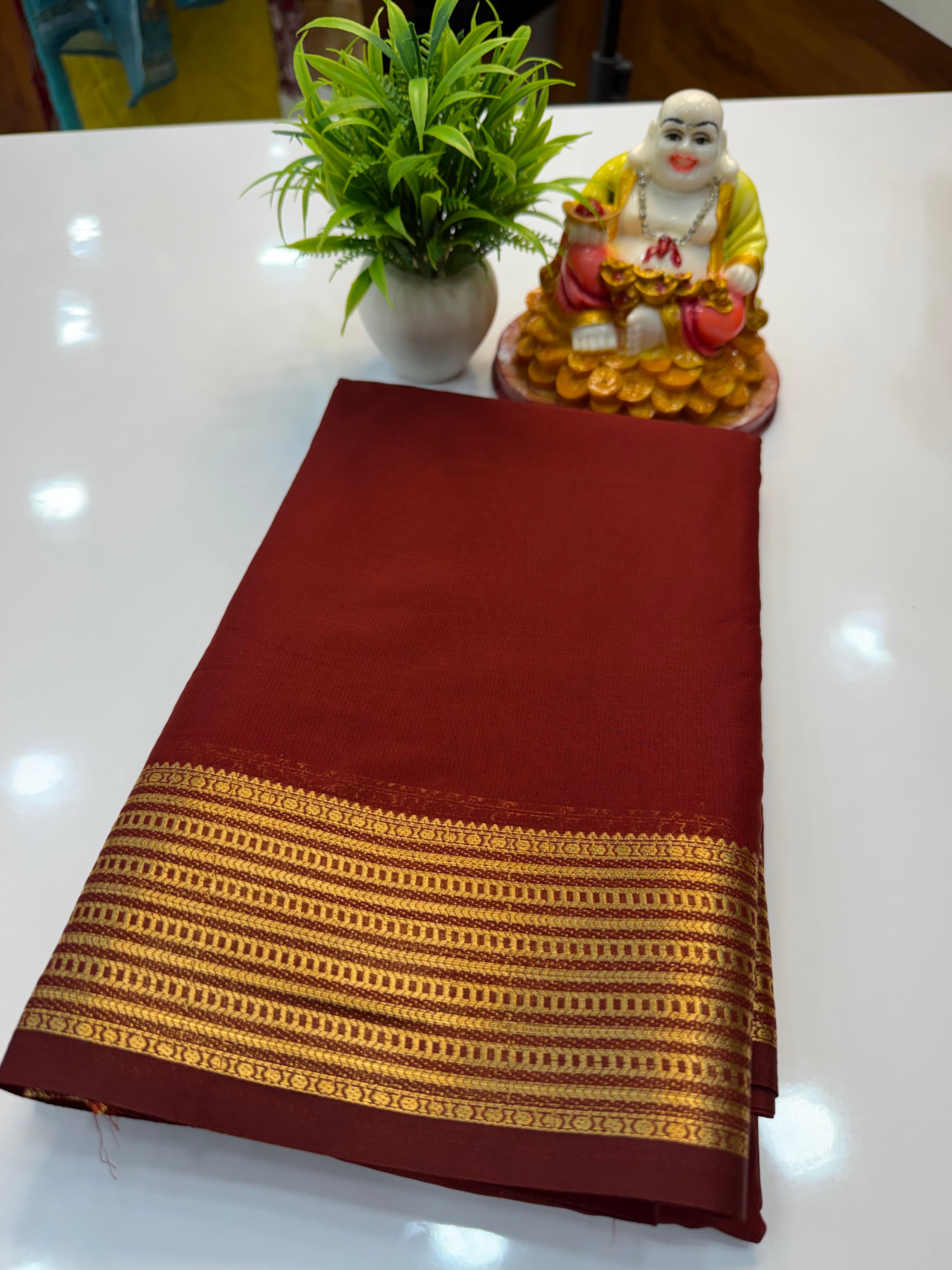 Mysore Crepe Silk Saree with Beautiful Designer Border
