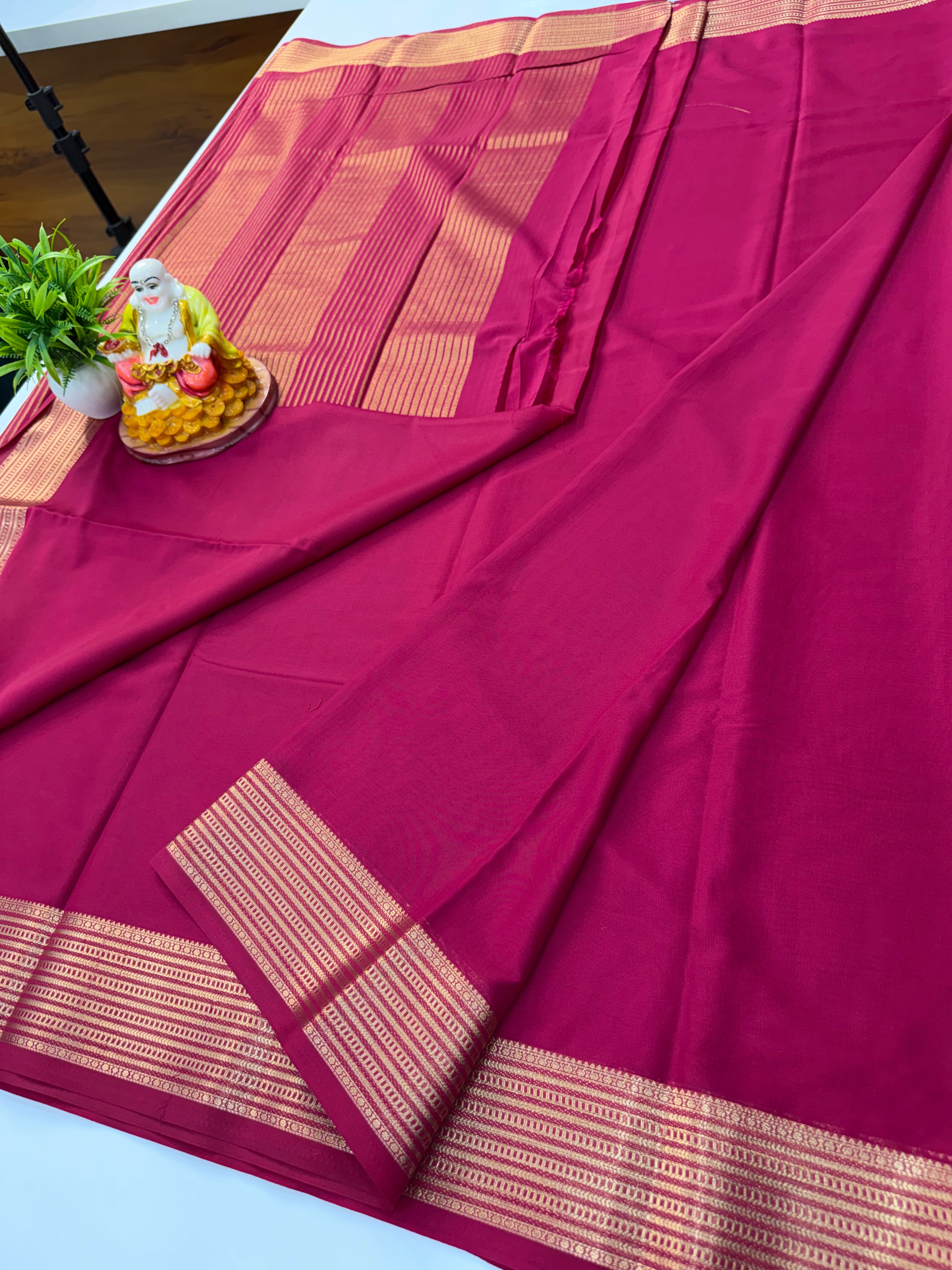 Mysore Crepe Silk Saree with Beautiful Designer Border