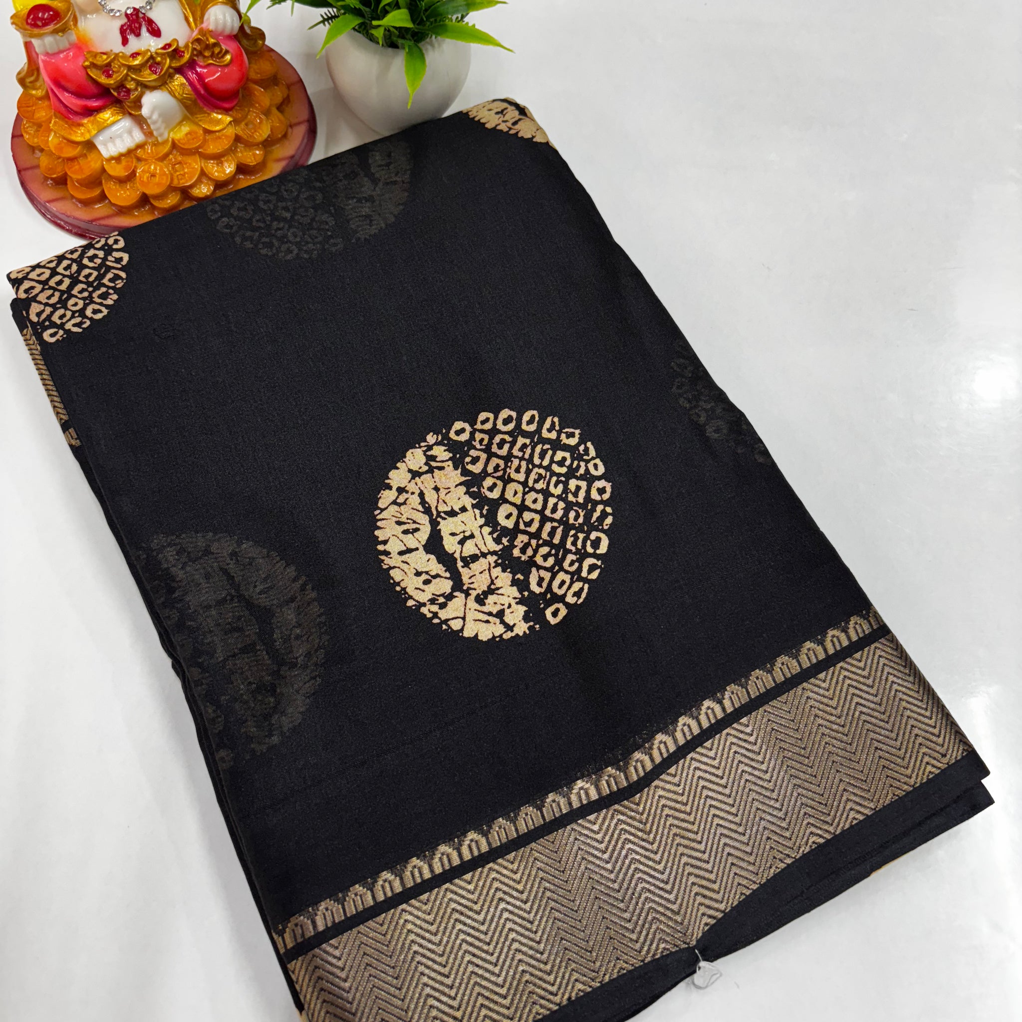 Beautiful Dola Silk Saree with Kalamkari Pallu & Butta Blouse – Made by Padmavathi Silks and Sarees