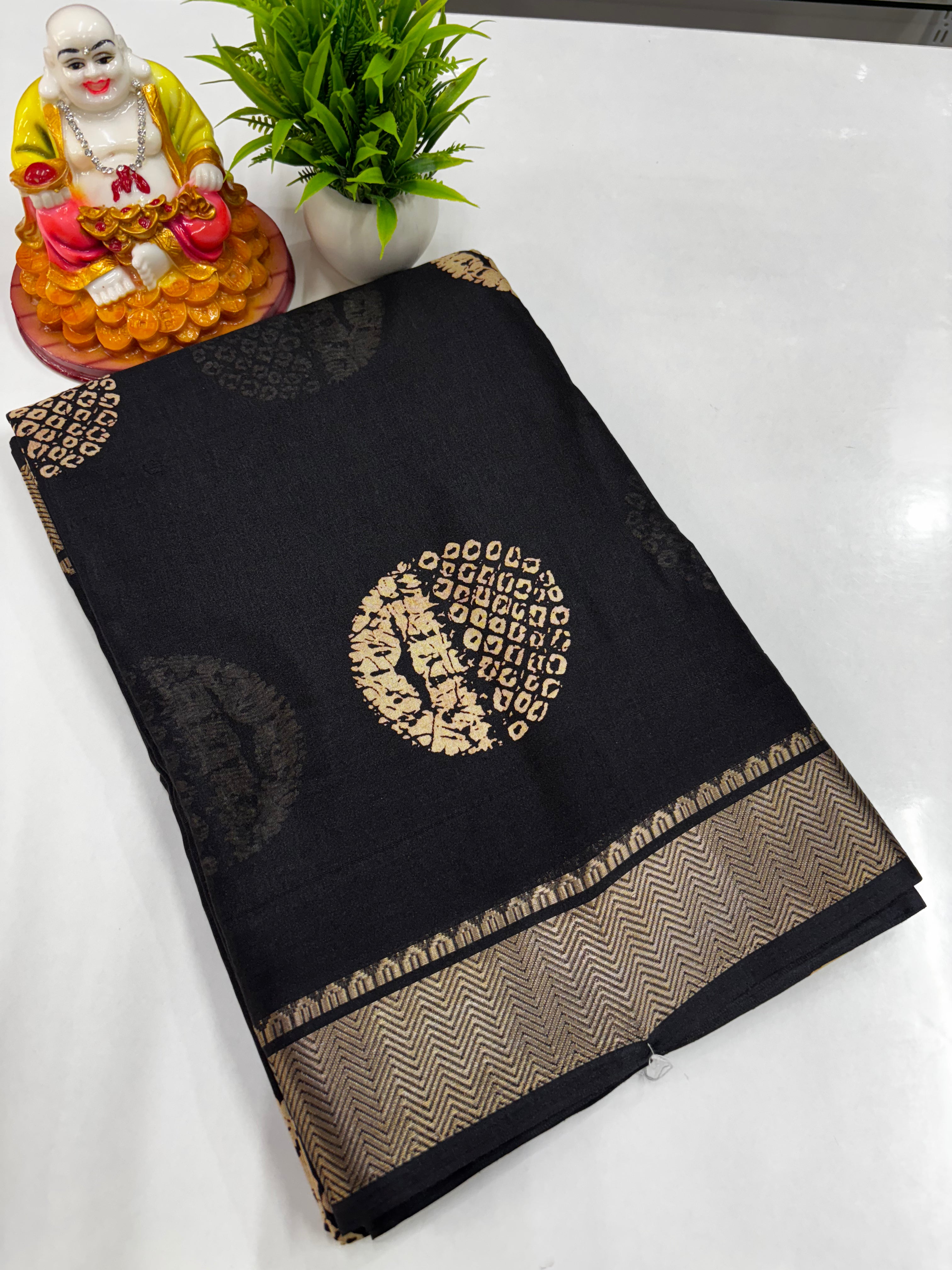 Beautiful Dola Silk Saree with Kalamkari Pallu & Butta Blouse – Made by Padmavathi Silks and Sarees