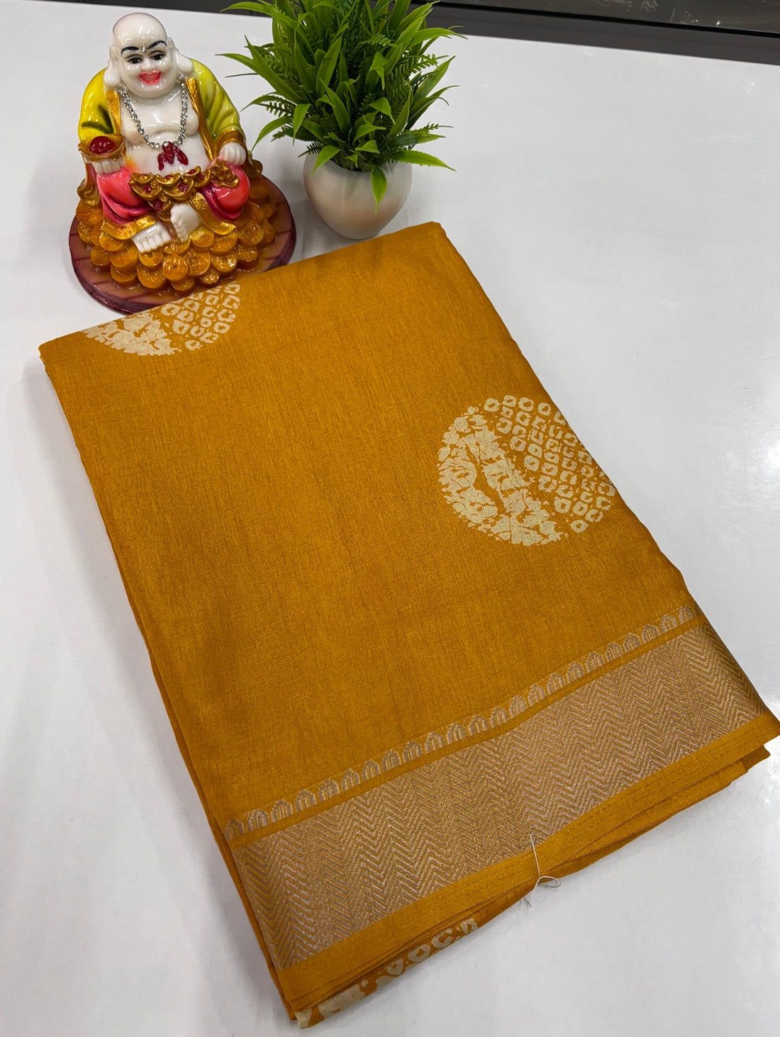 Beautiful Dola Silk Saree with Kalamkari Pallu & Butta Blouse – Made by Padmavathi Silks and Sarees