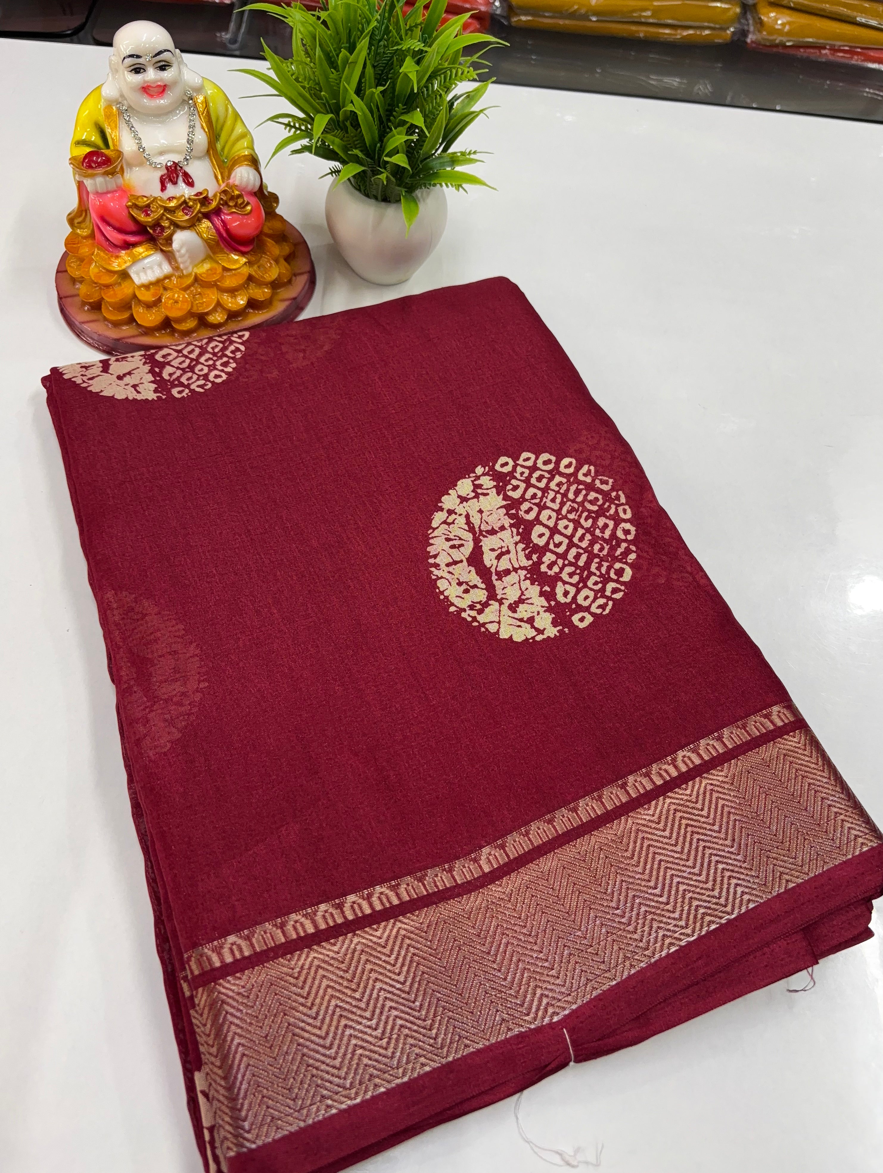 Beautiful Dola Silk Saree with Kalamkari Pallu & Butta Blouse – Made by Padmavathi Silks and Sarees