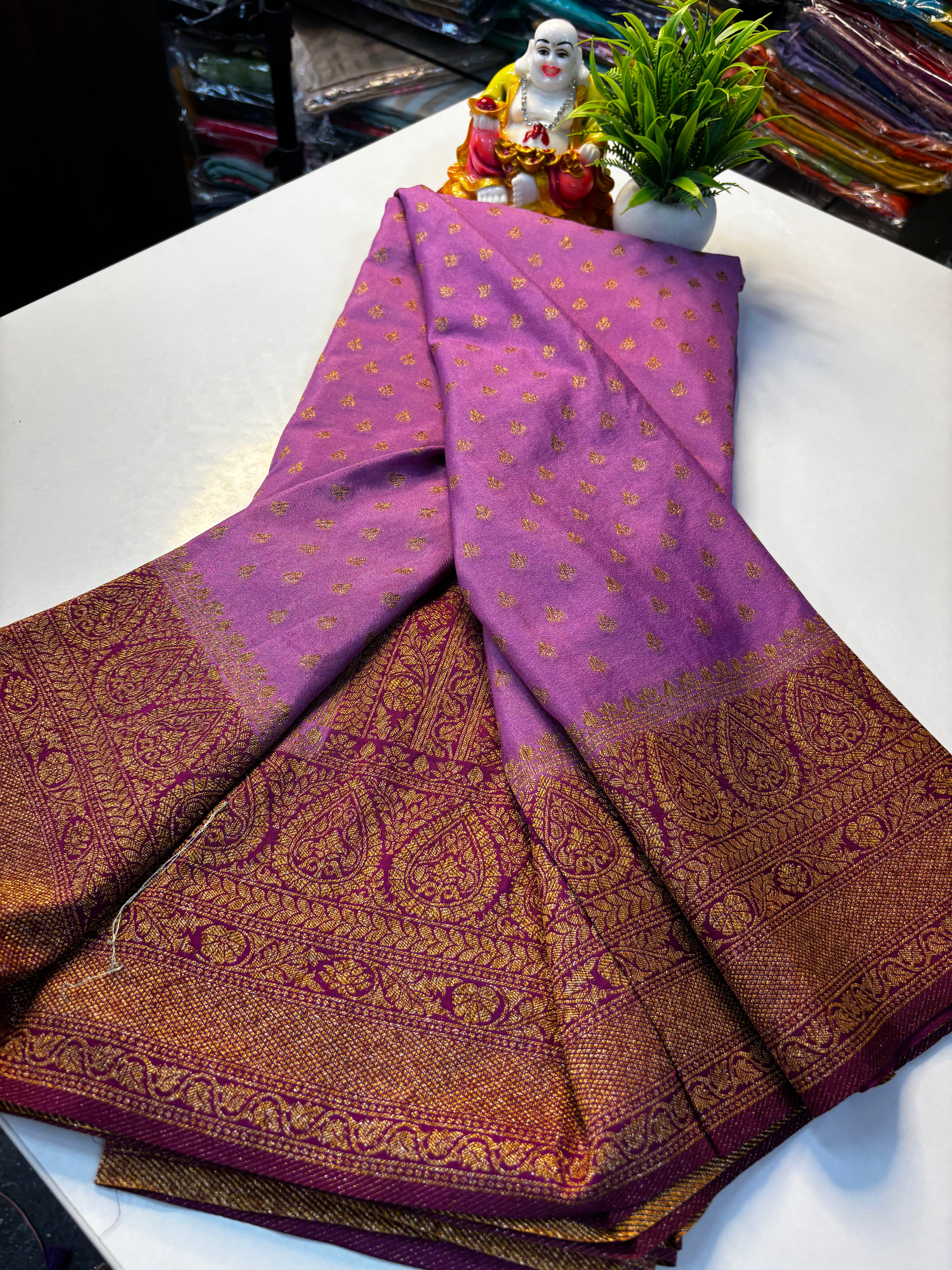 Premium Khaddi Georgette Saree with Butta & Rich Pallu