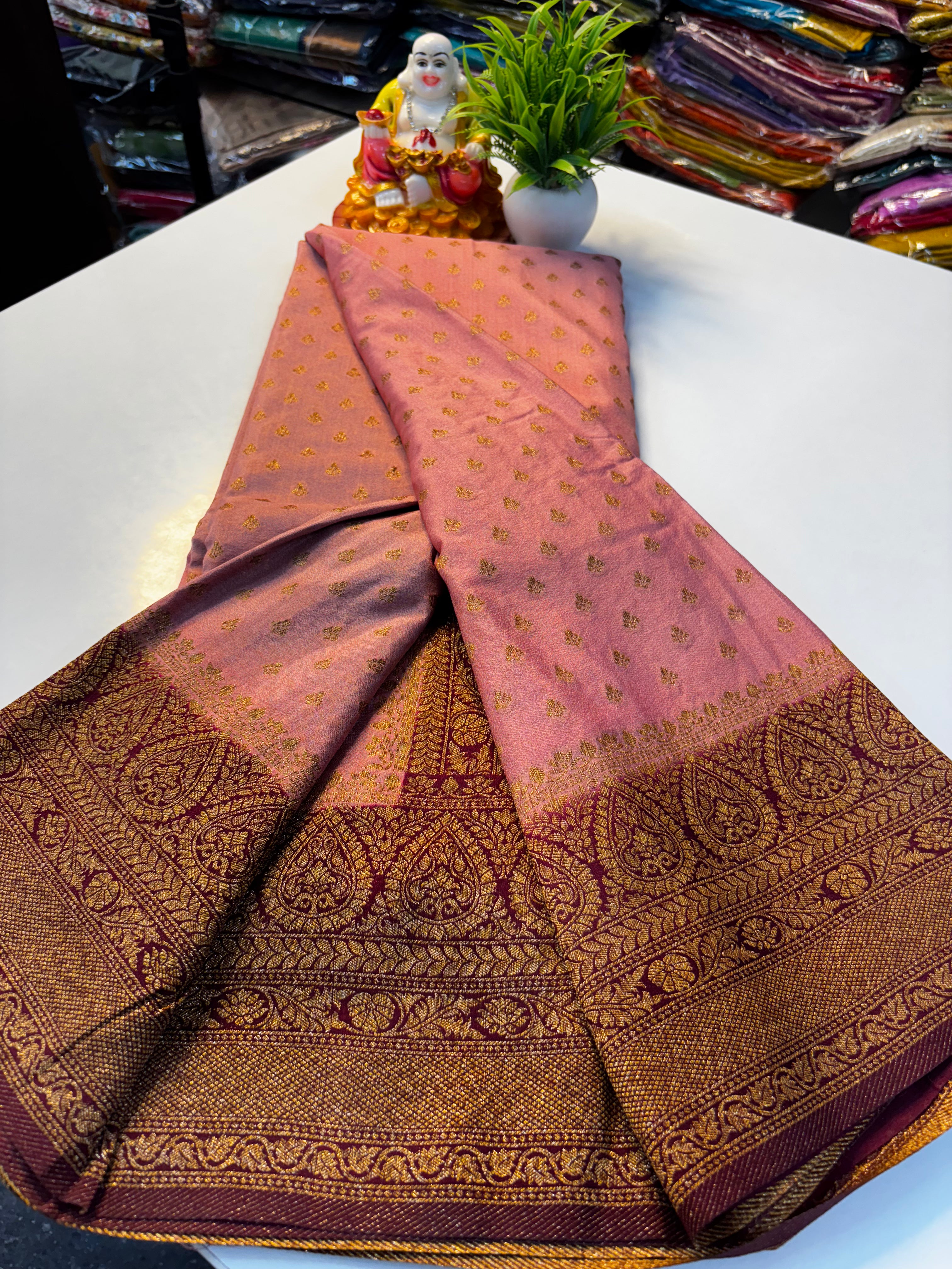 Premium Khaddi Georgette Saree with Butta & Rich Pallu