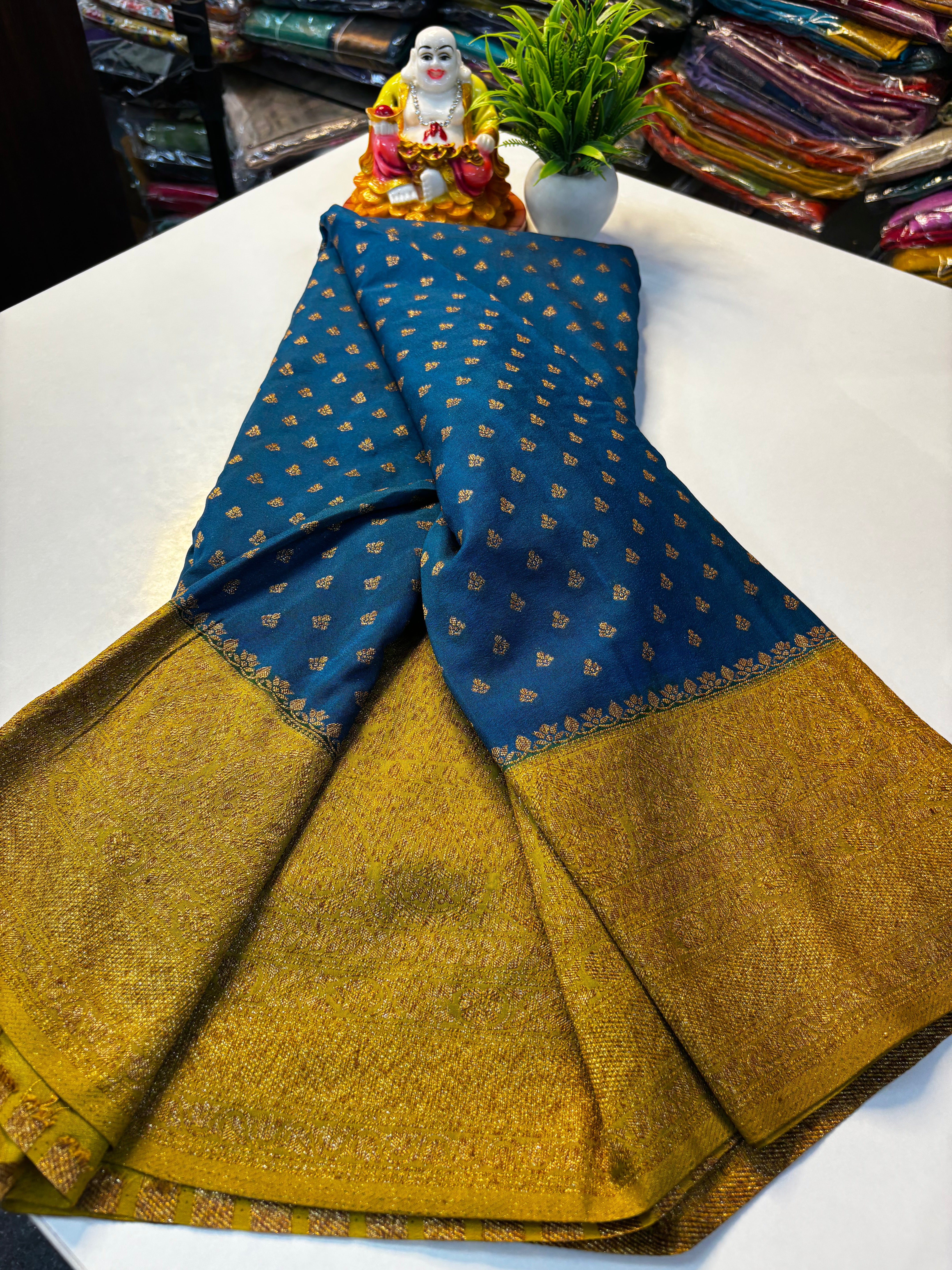 Premium Khaddi Georgette Saree with Butta & Rich Pallu