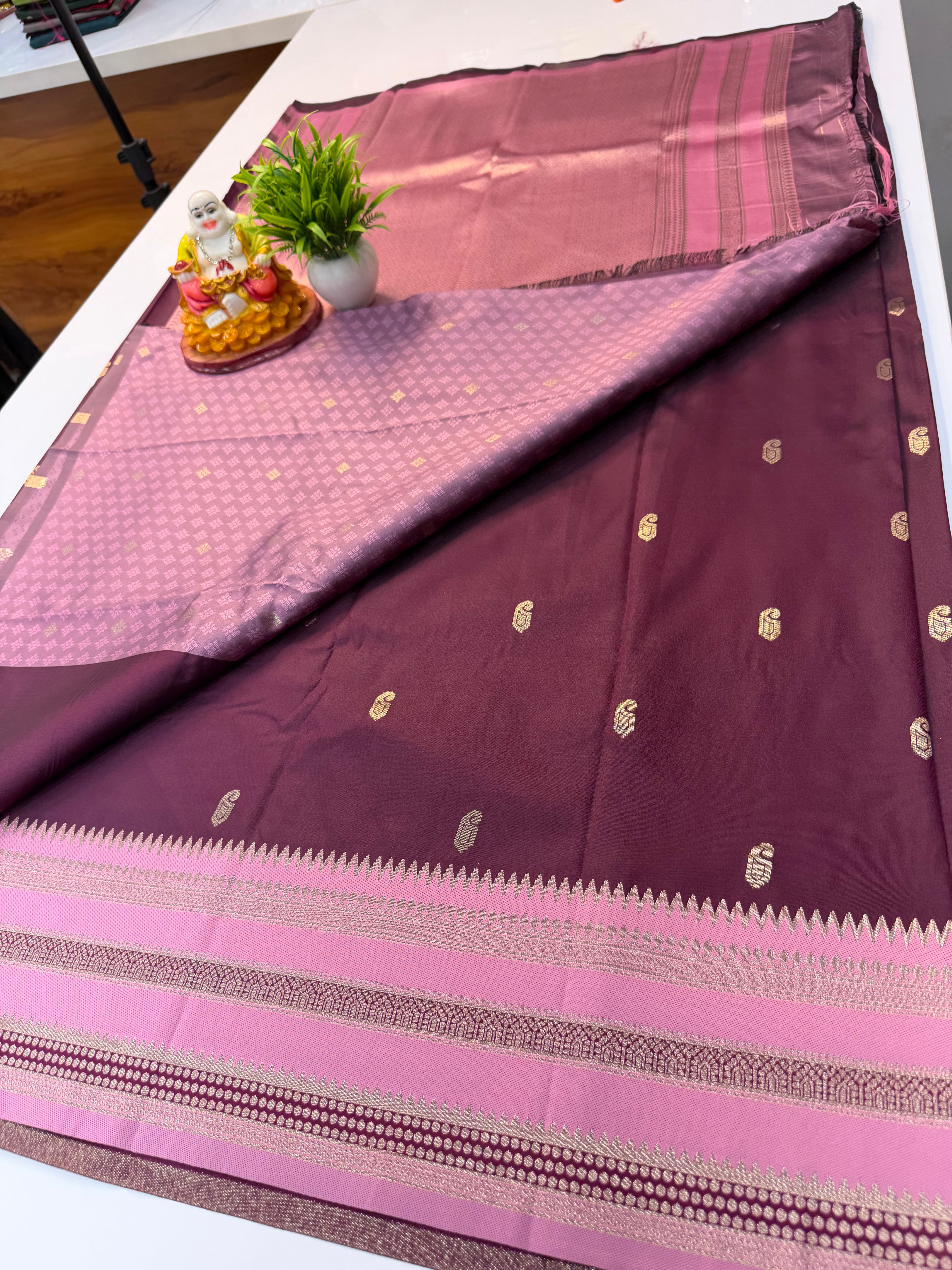 Premium Semi Silk Saree with Mango Buttas