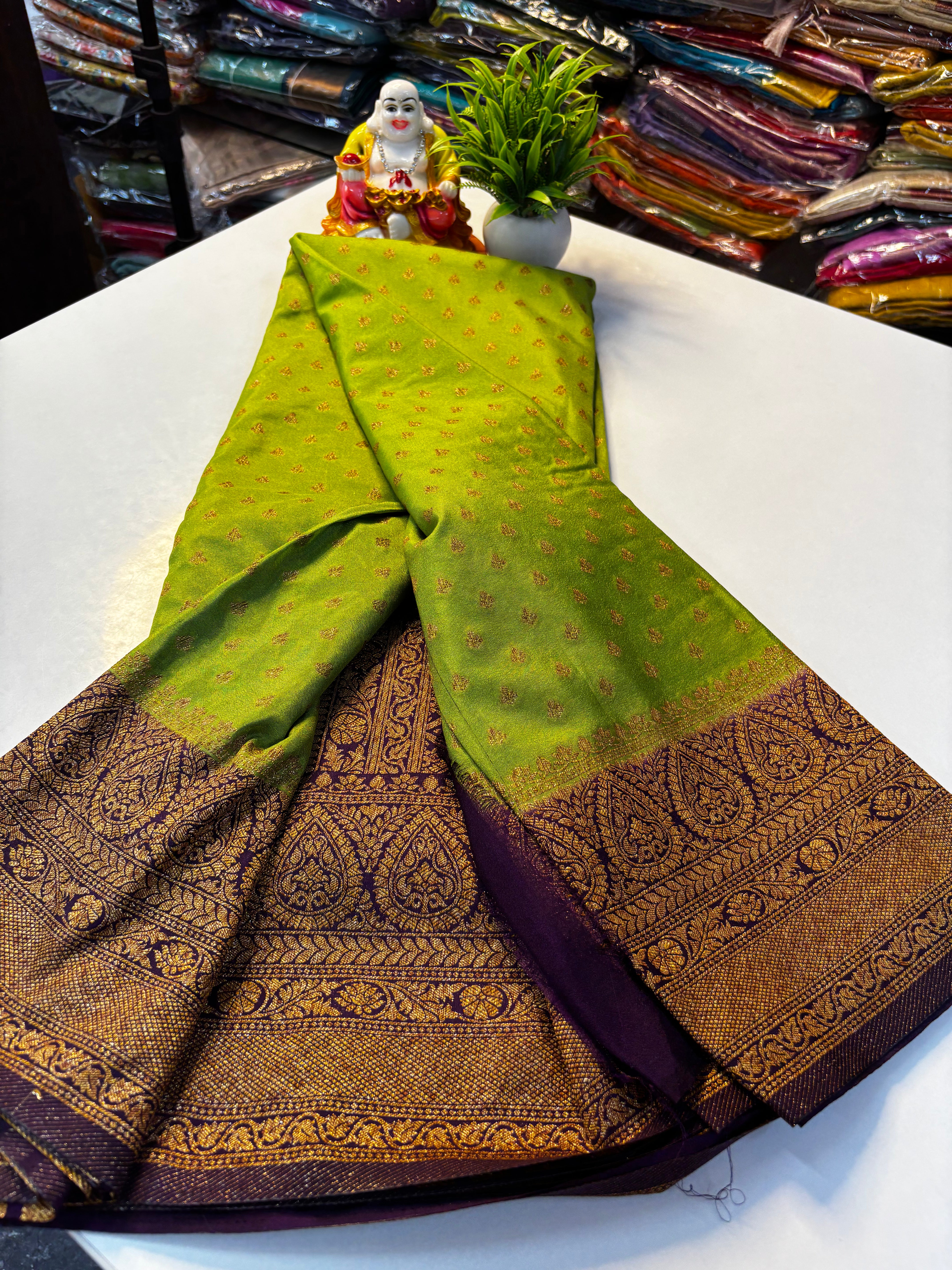 Premium Khaddi Georgette Saree with Butta & Rich Pallu