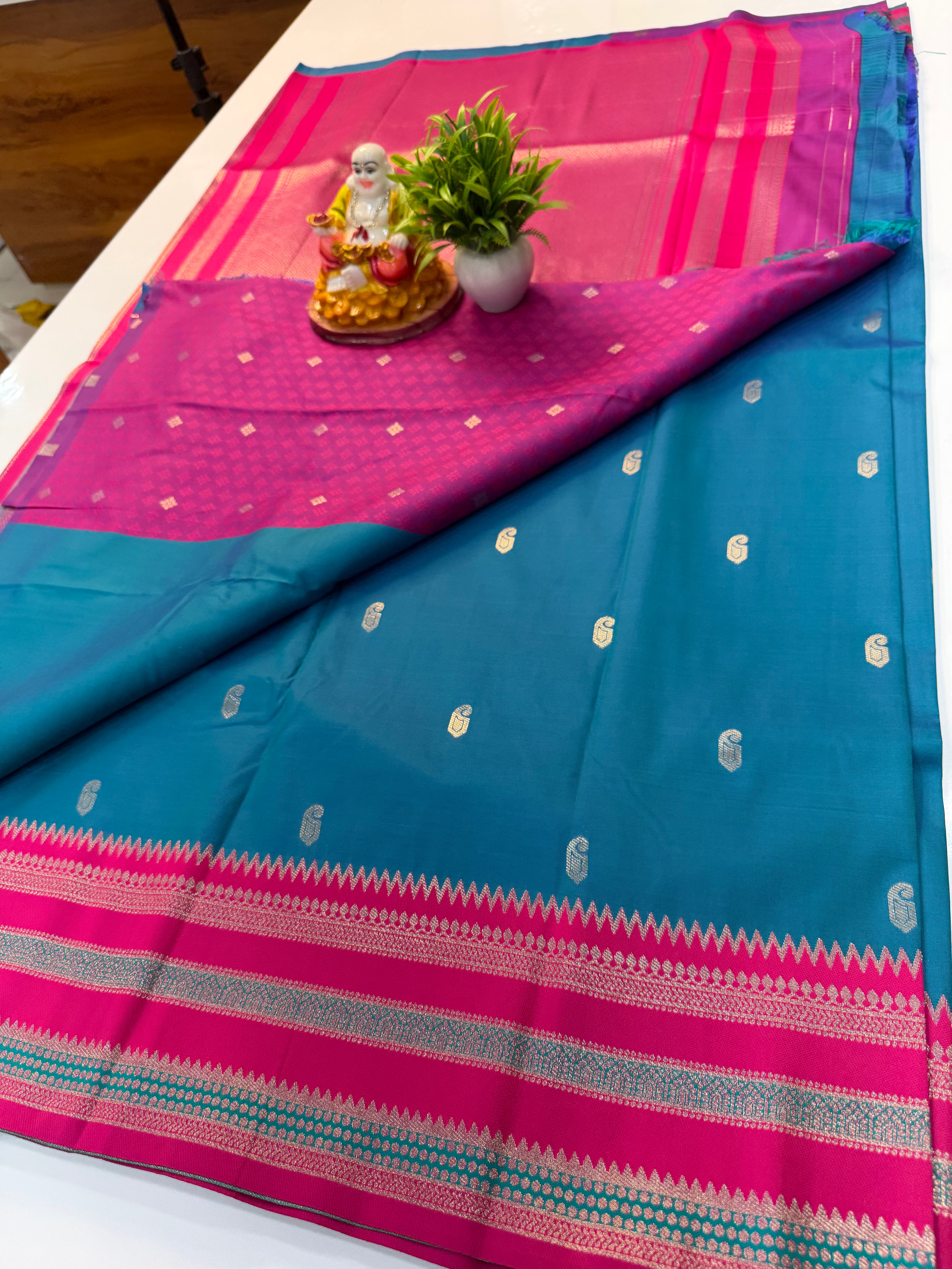 Premium Semi Silk Saree with Mango Buttas