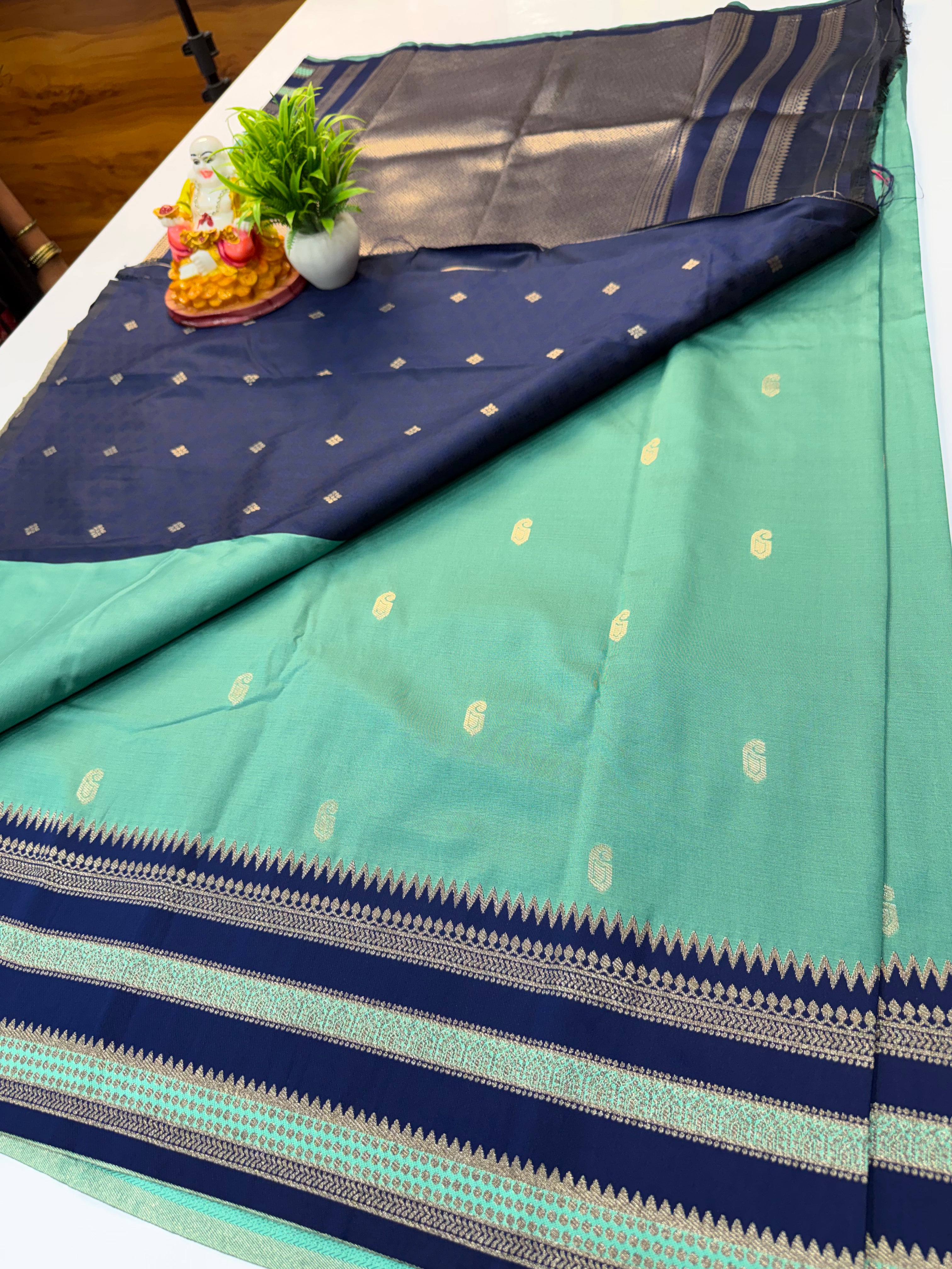 Premium Semi Silk Saree with Mango Buttas