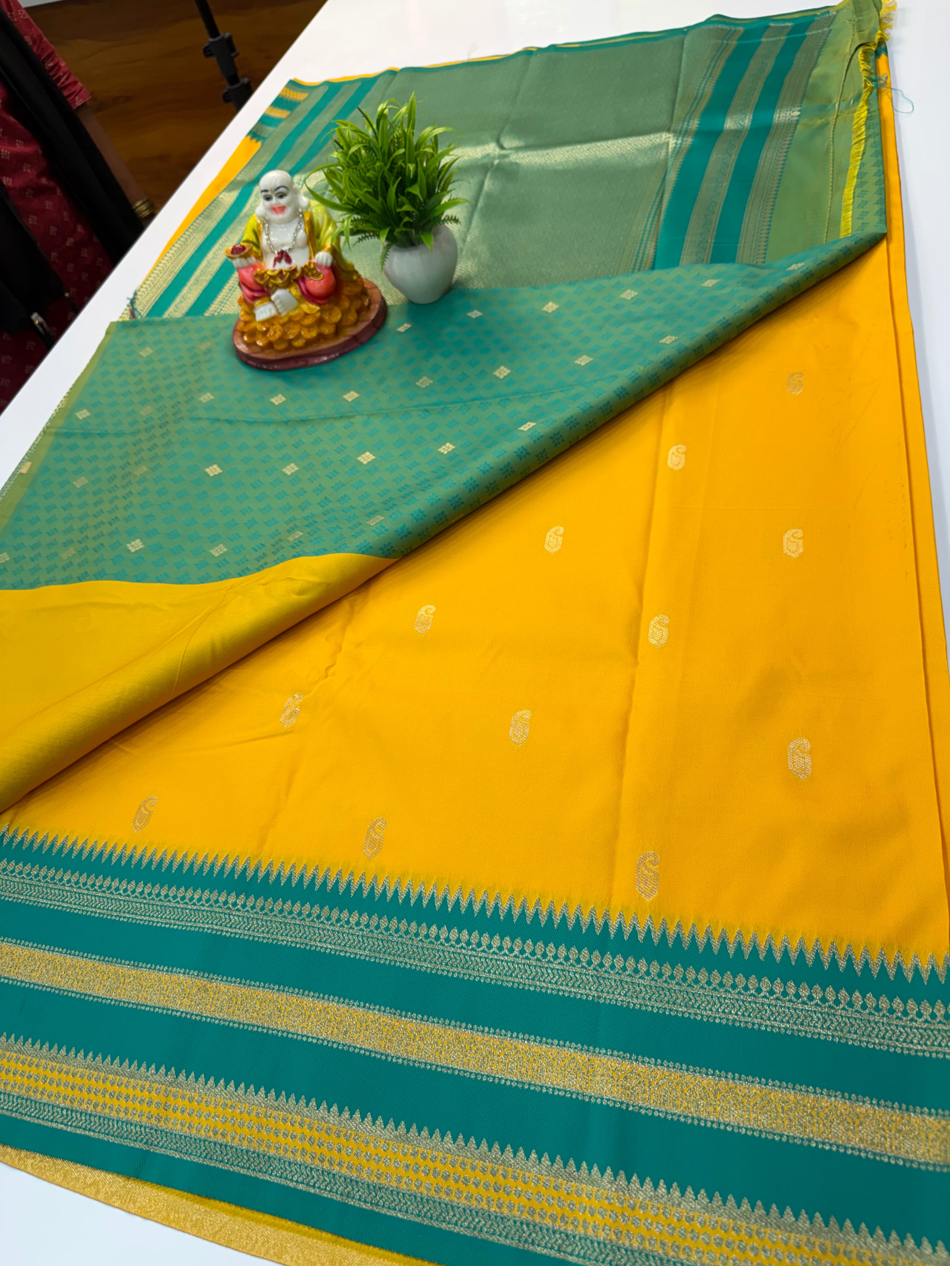 Premium Semi Silk Saree with Mango Buttas