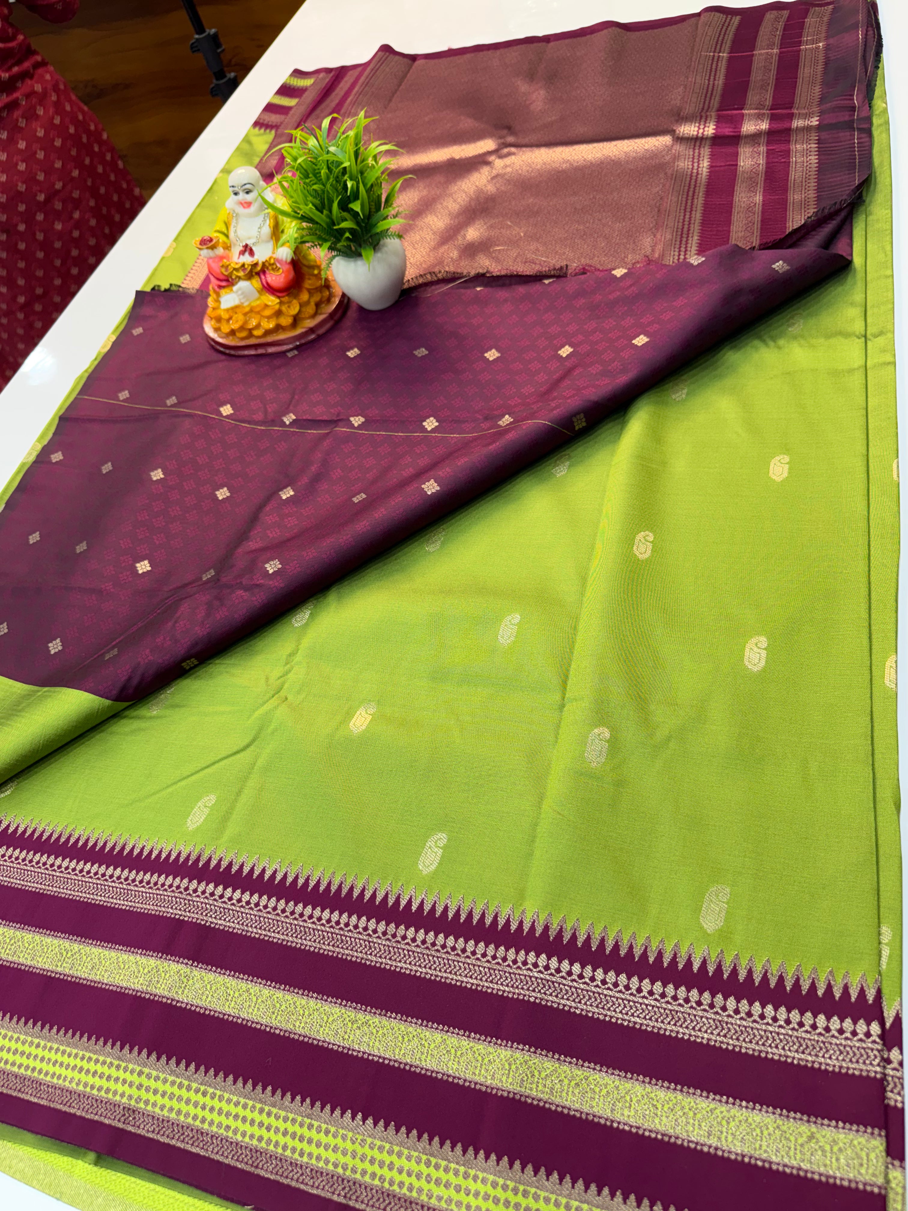 Premium Semi Silk Saree with Mango Buttas