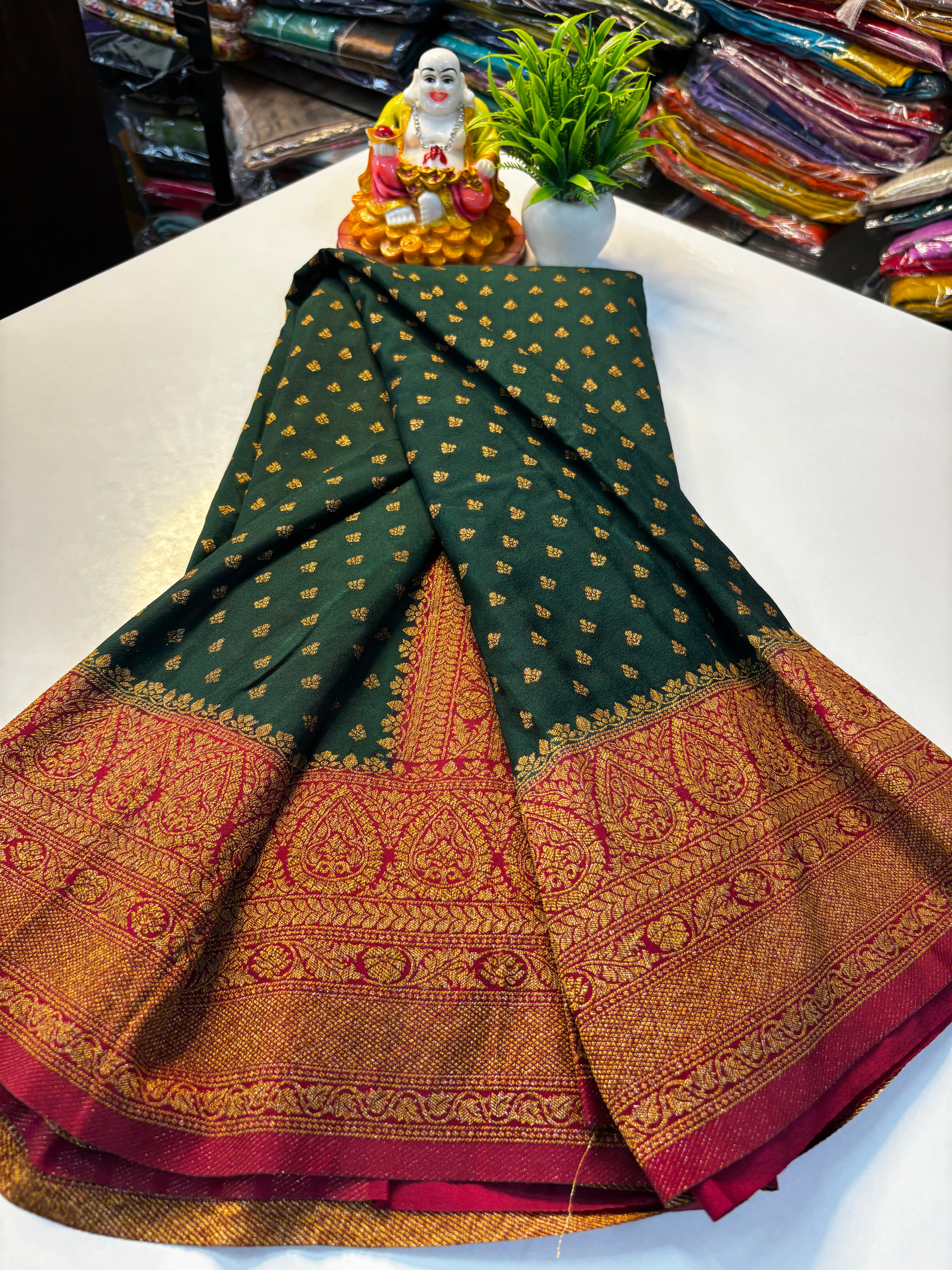 Premium Khaddi Georgette Saree with Butta & Rich Pallu