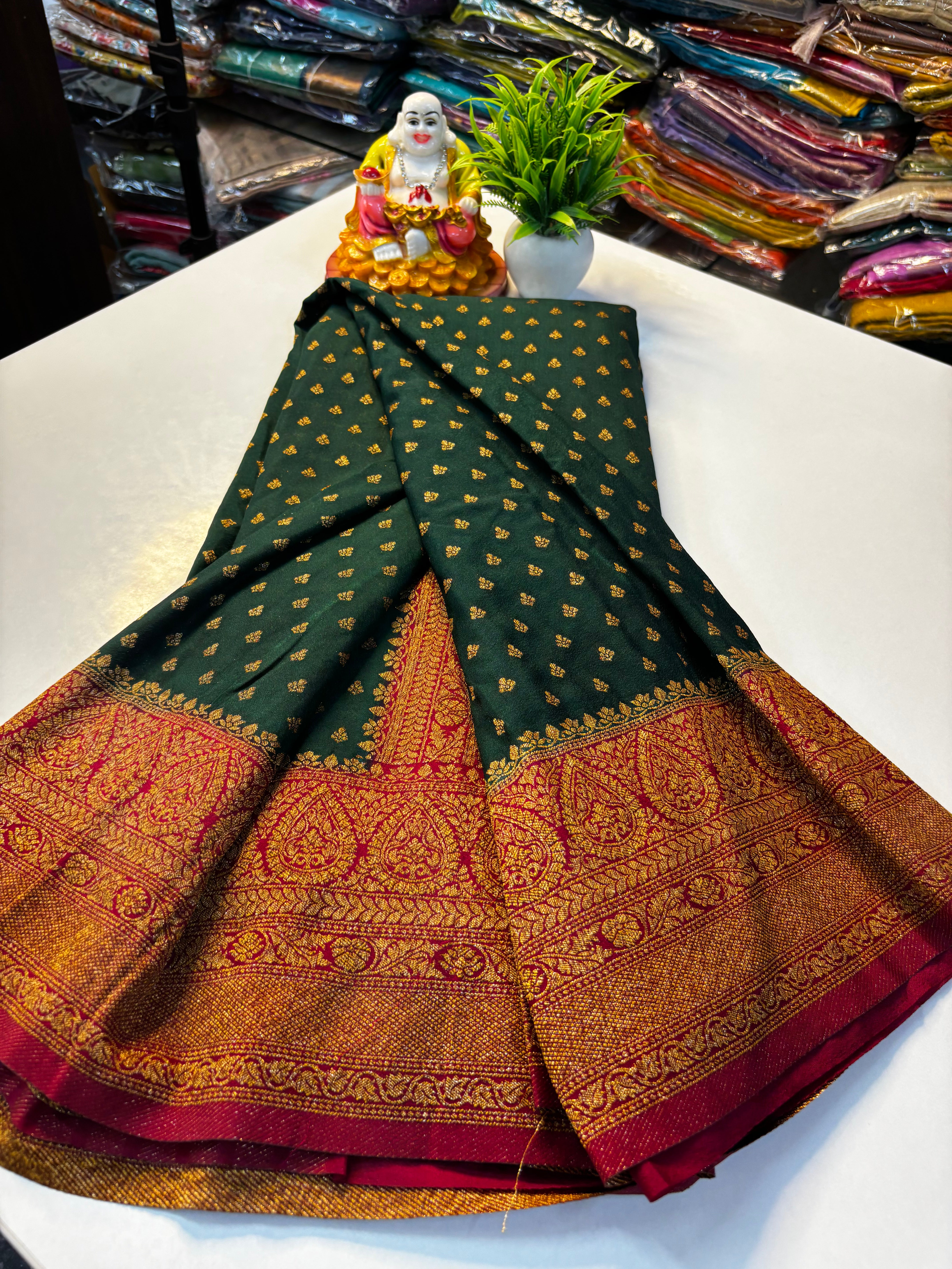 Premium Khaddi Georgette Saree with Butta & Rich Pallu