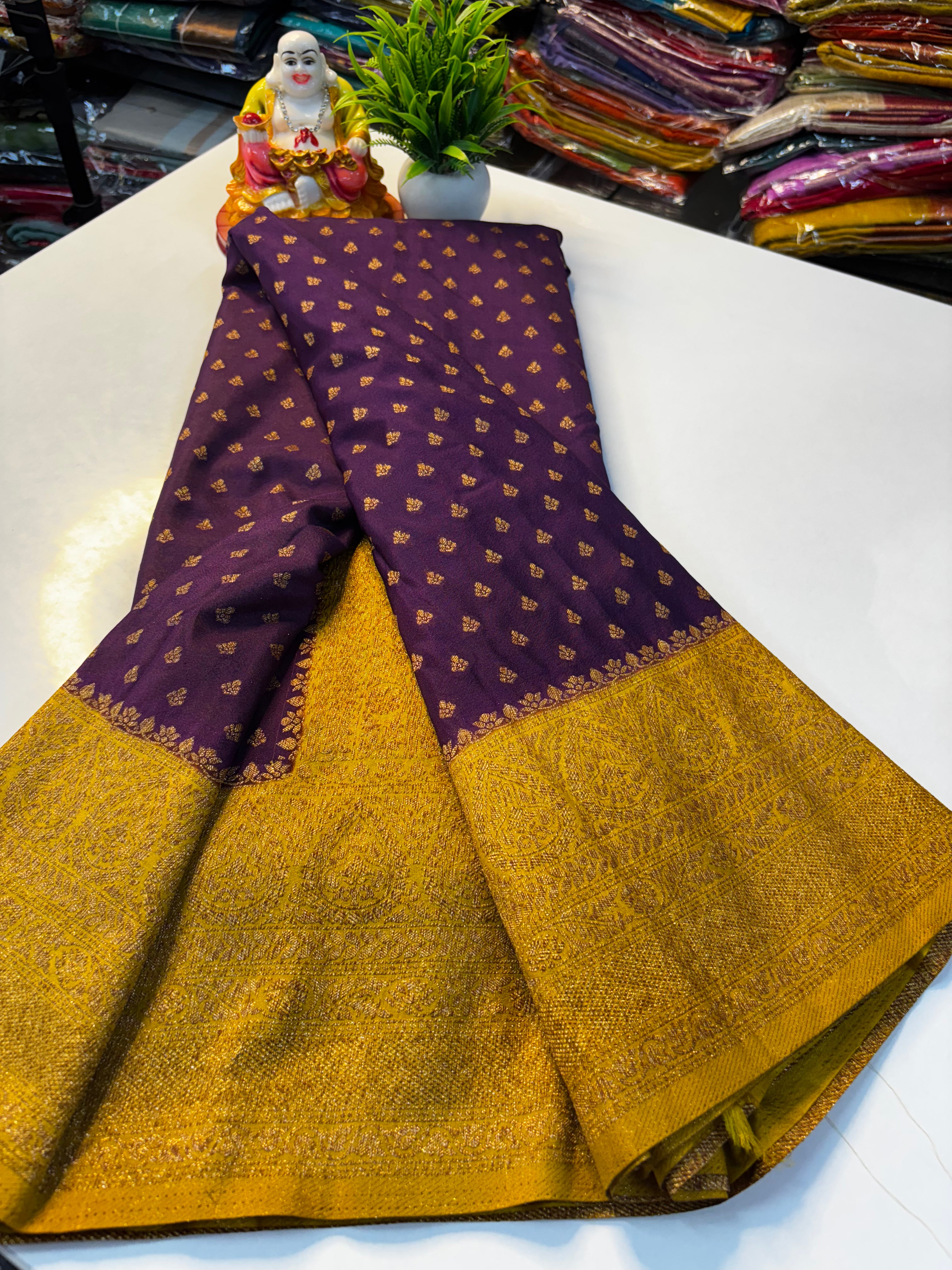 Premium Khaddi Georgette Saree with Butta & Rich Pallu