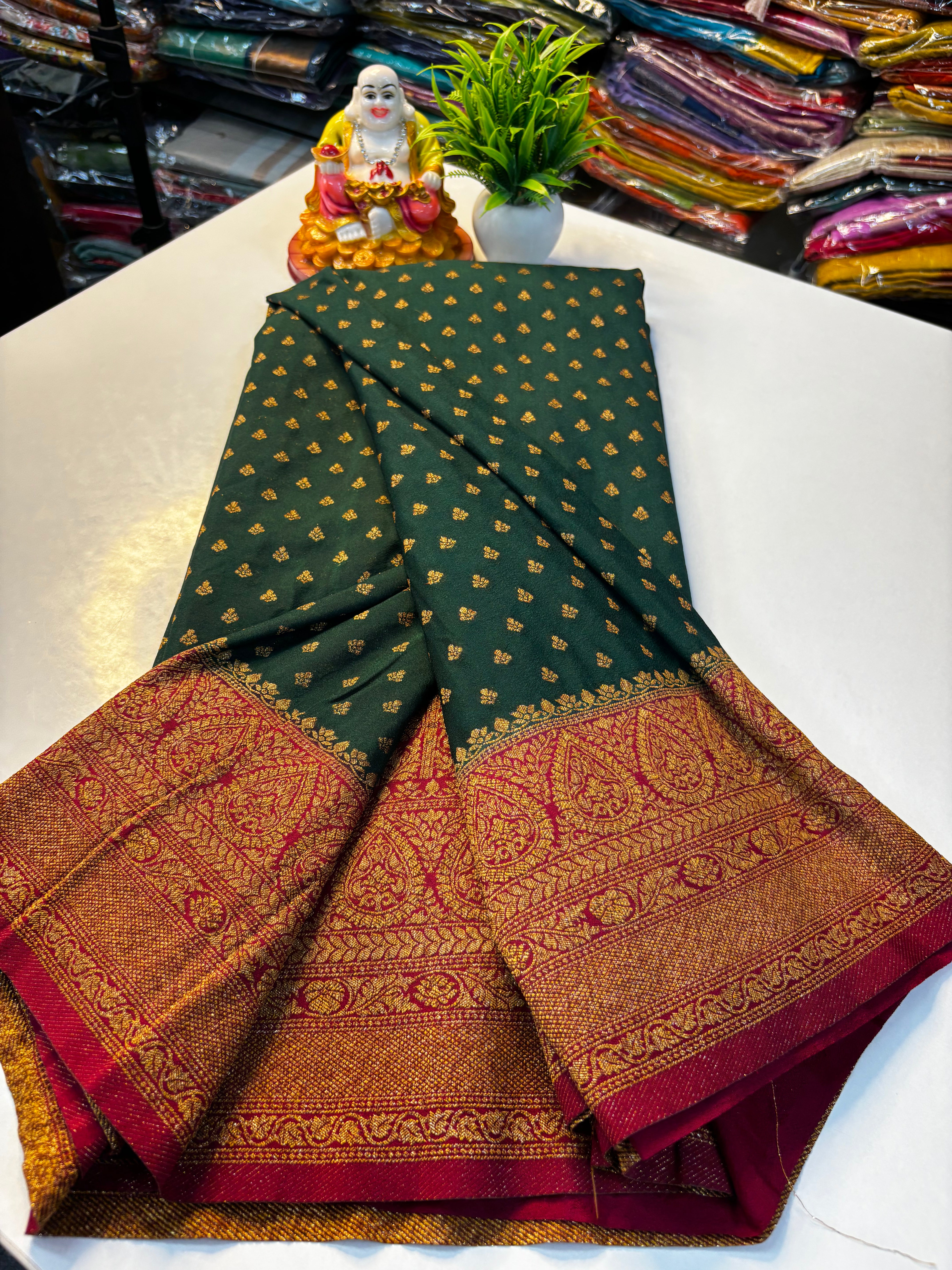 Premium Khaddi Georgette Saree with Butta & Rich Pallu