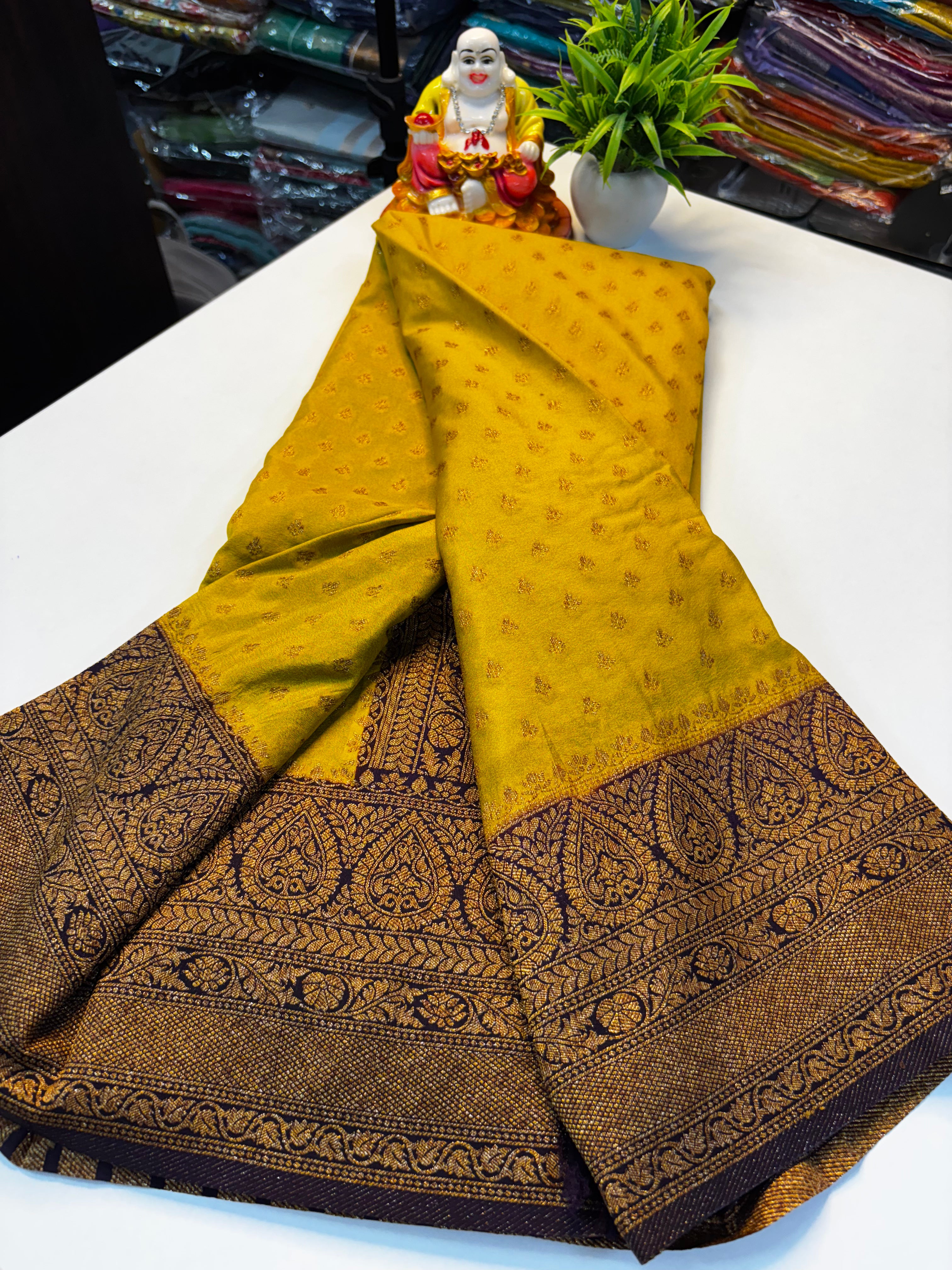 Premium Khaddi Georgette Saree with Butta & Rich Pallu