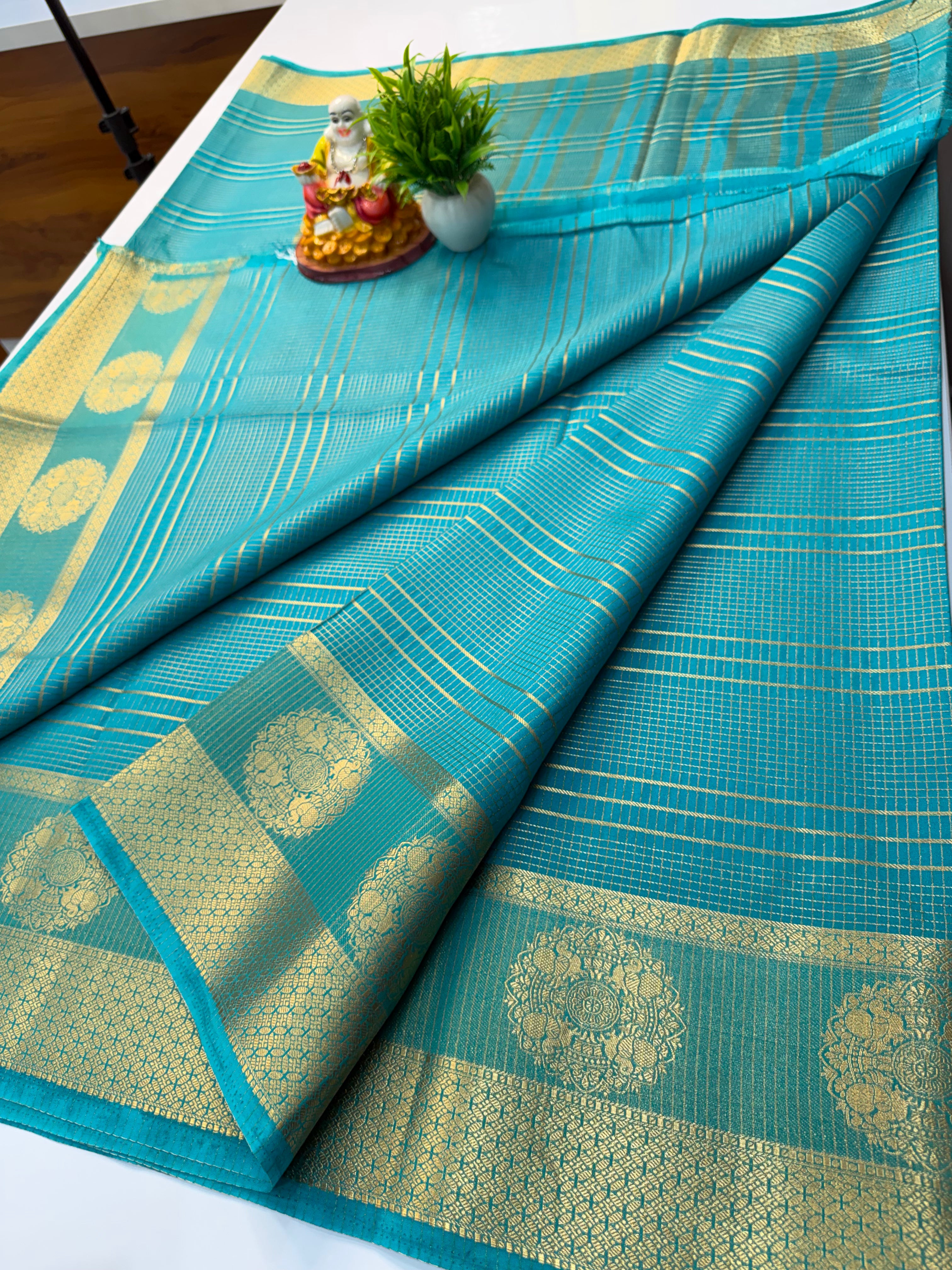 Mysore Crepe Silk Saree with Stripes – Elegant Traditional Wear | Padmavathi Silks and Sarees