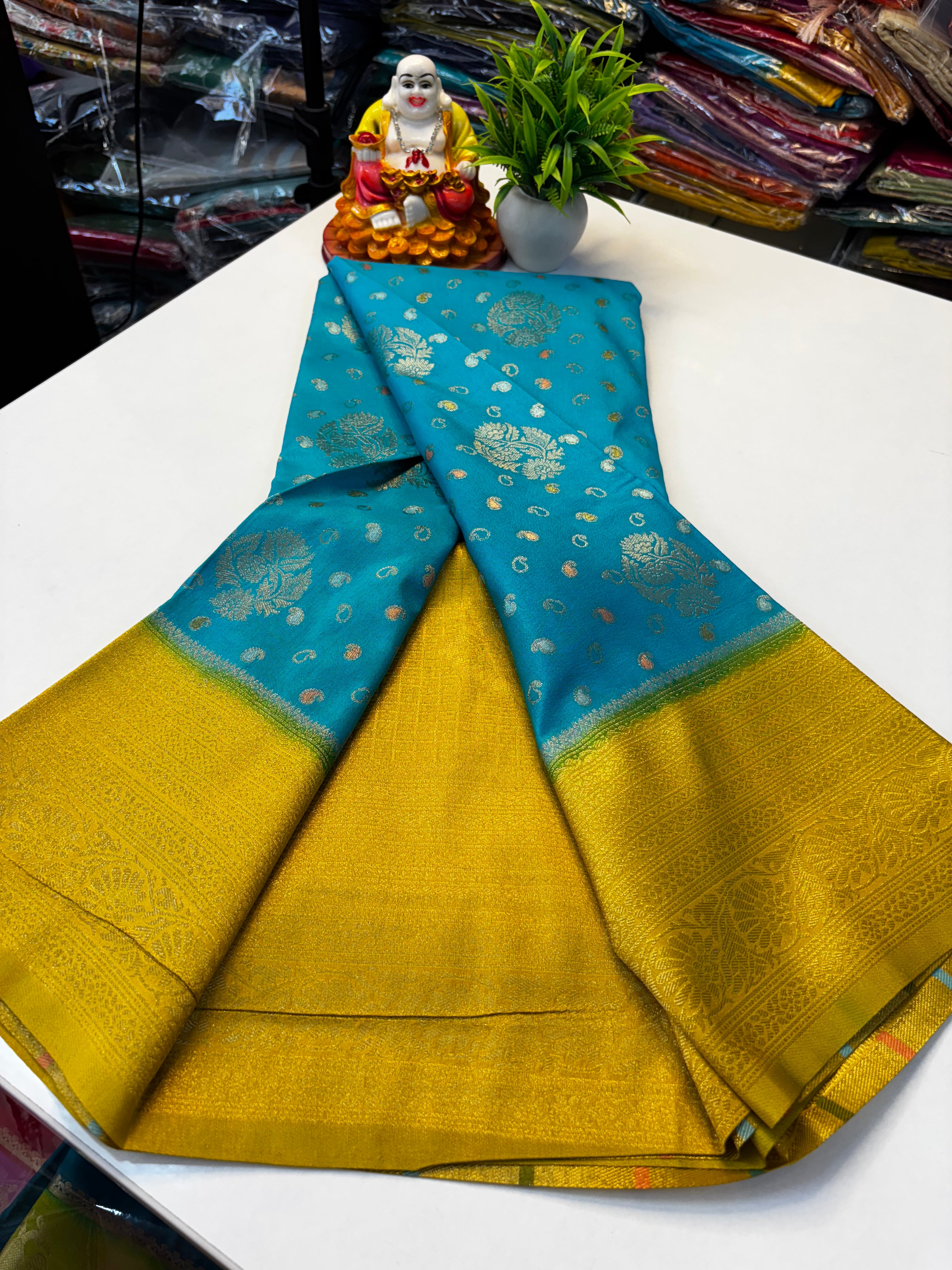 Premium Georgette Saree with Rich Pallu & Butta Blouse – Padmavathi Silks and Sarees