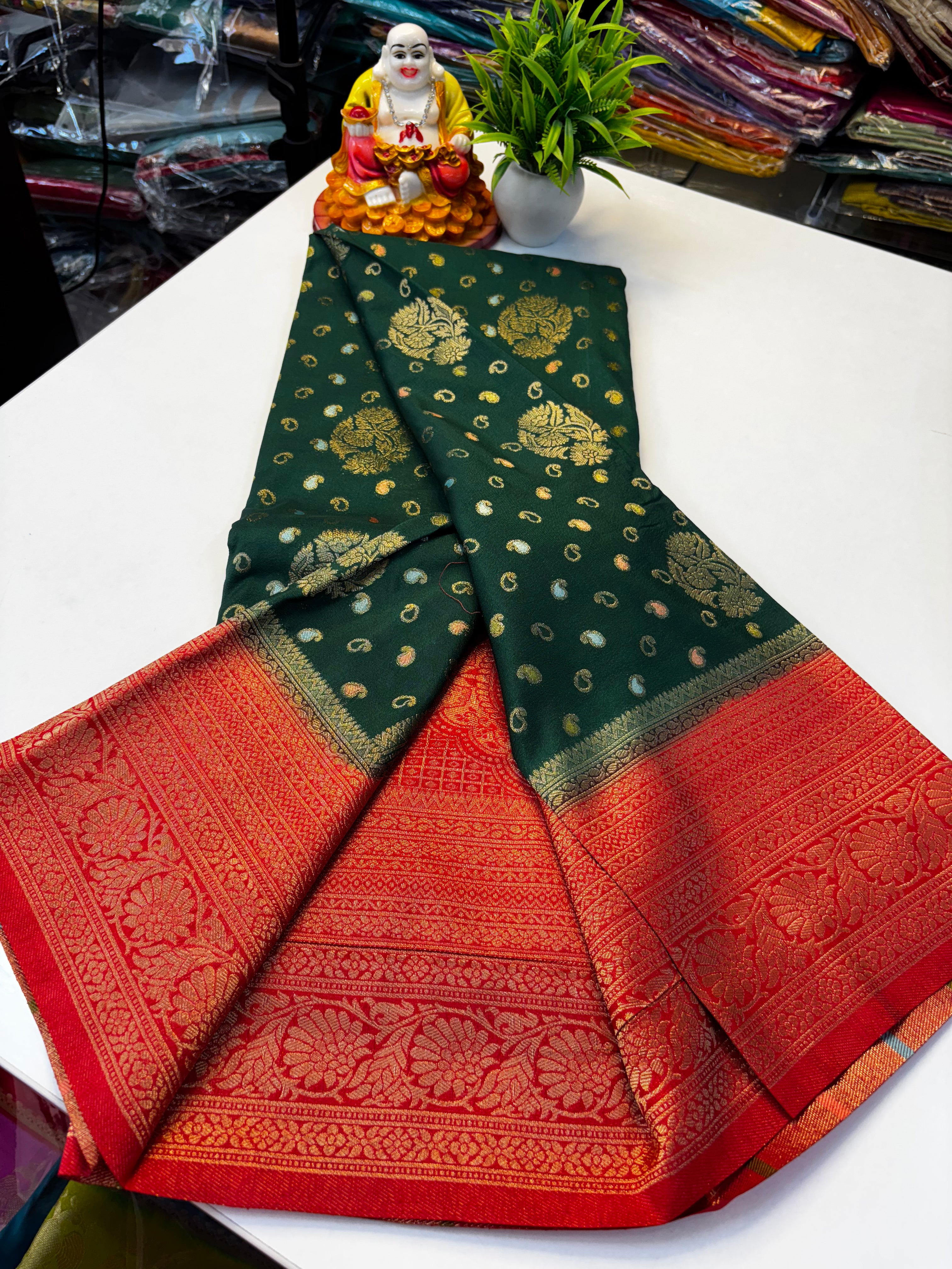 Premium Georgette Saree with Rich Pallu & Butta Blouse – Padmavathi Silks and Sarees