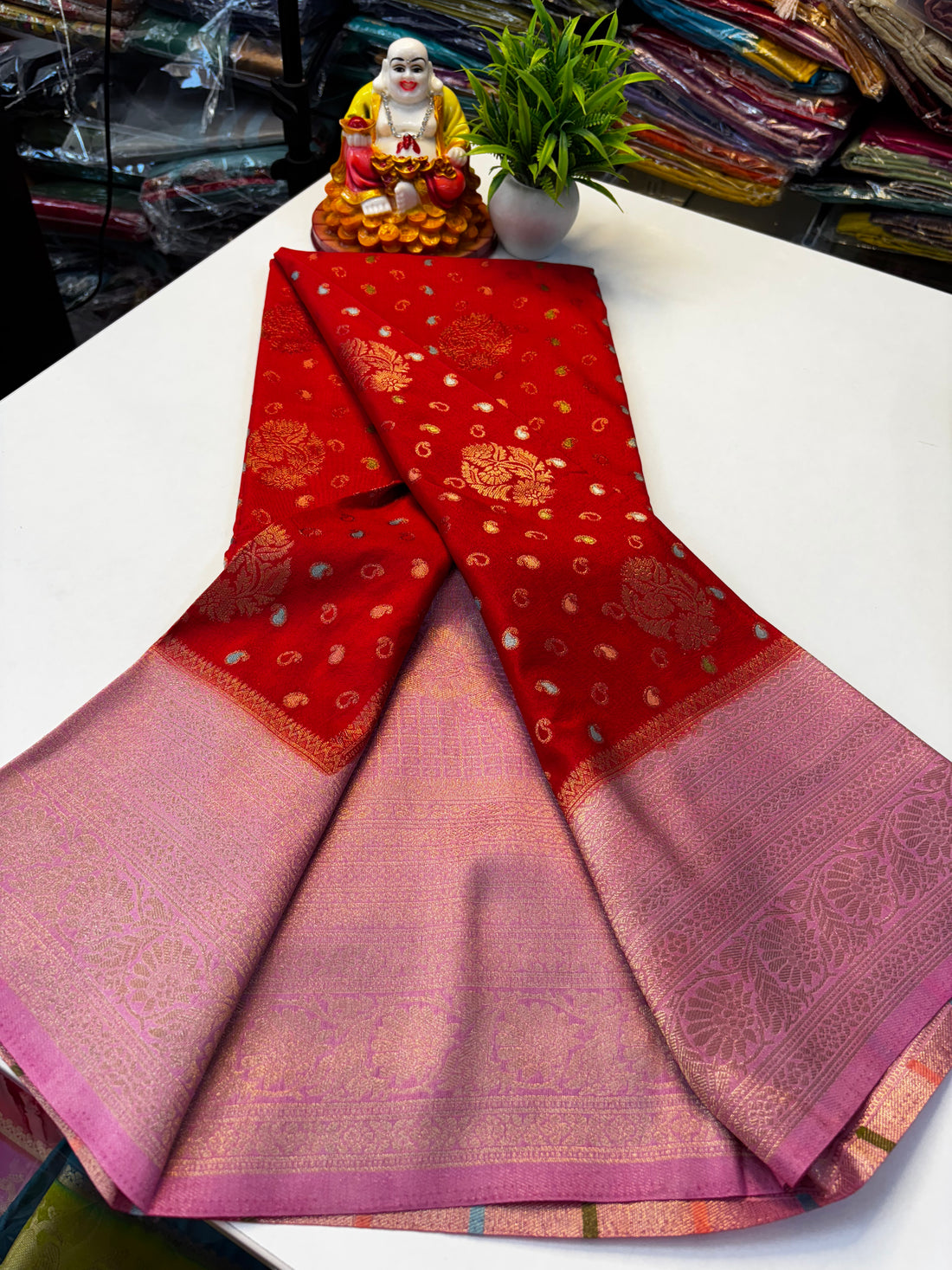 Premium Georgette Saree with Rich Pallu & Butta Blouse – Padmavathi Silks and Sarees