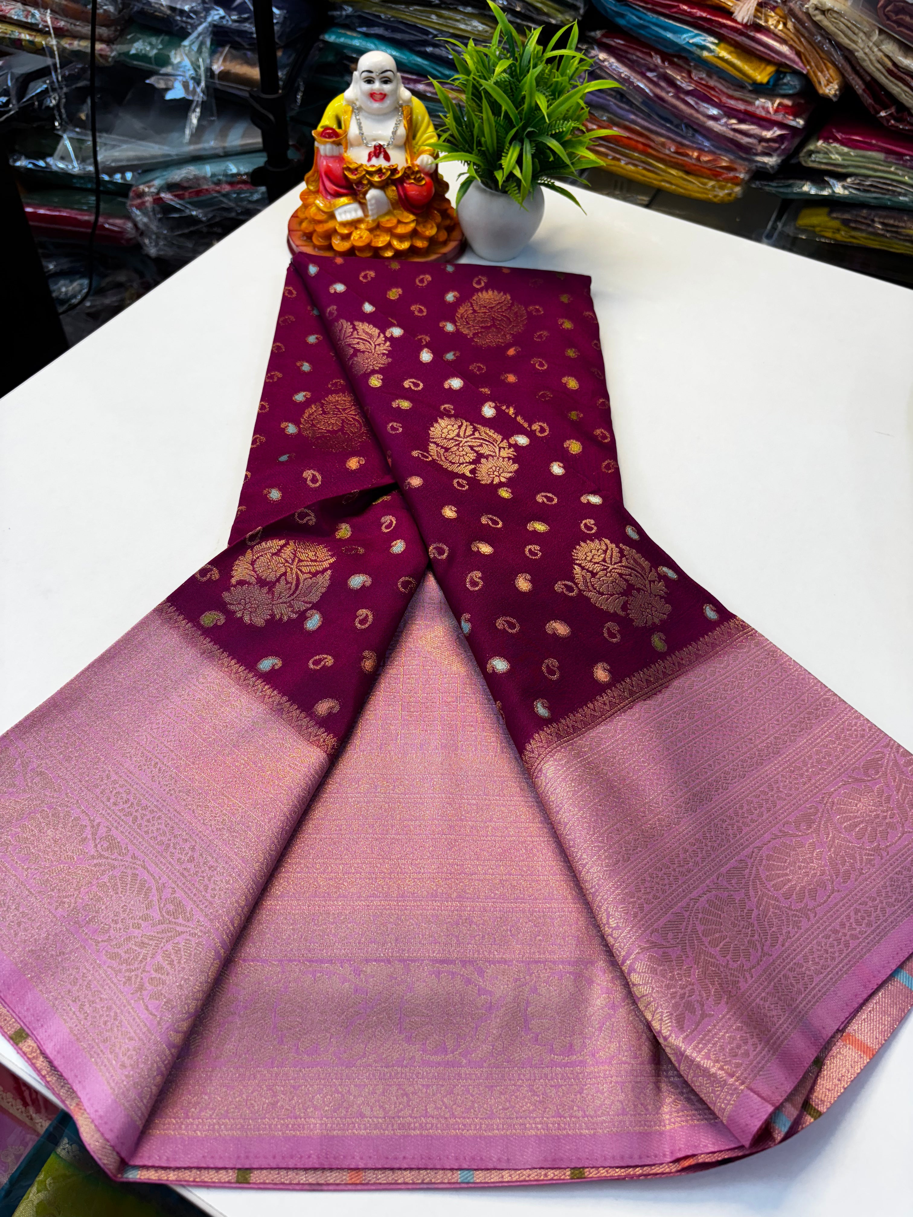 Premium Georgette Saree with Rich Pallu & Butta Blouse – Padmavathi Silks and Sarees