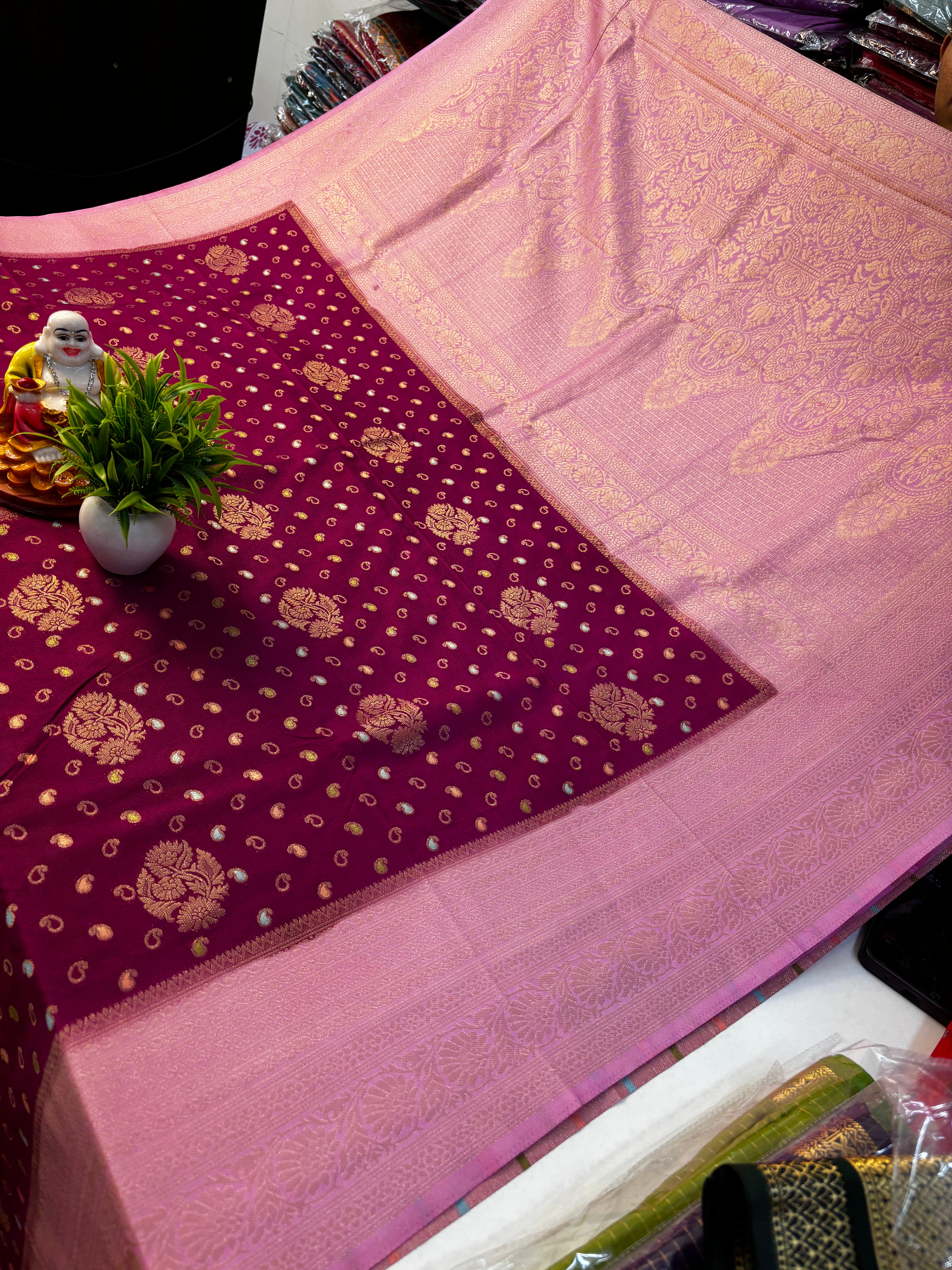 Premium Georgette Saree with Rich Pallu & Butta Blouse – Padmavathi Silks and Sarees