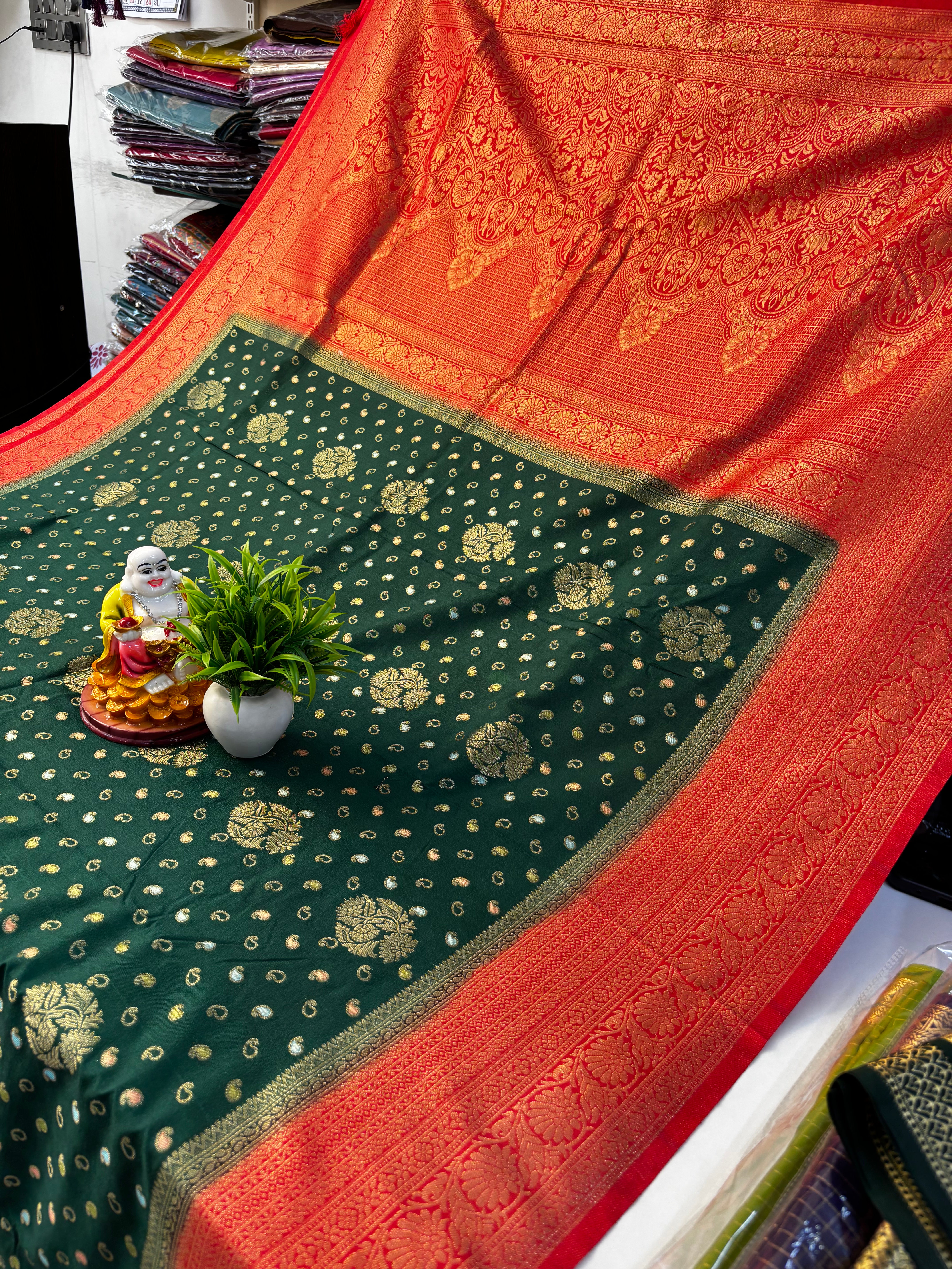 Premium Georgette Saree with Rich Pallu & Butta Blouse – Padmavathi Silks and Sarees