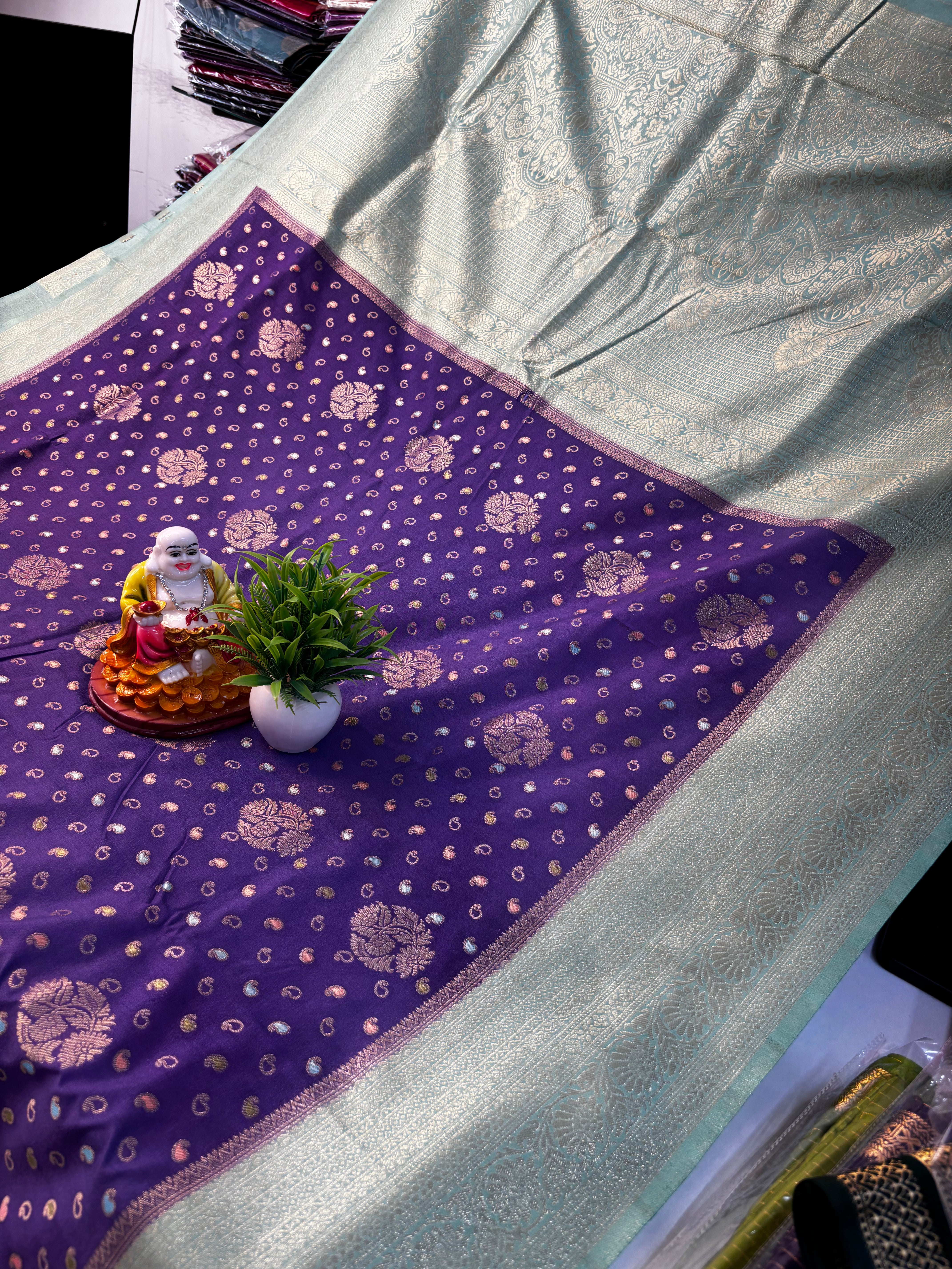 Premium Georgette Saree with Rich Pallu & Butta Blouse – Padmavathi Silks and Sarees