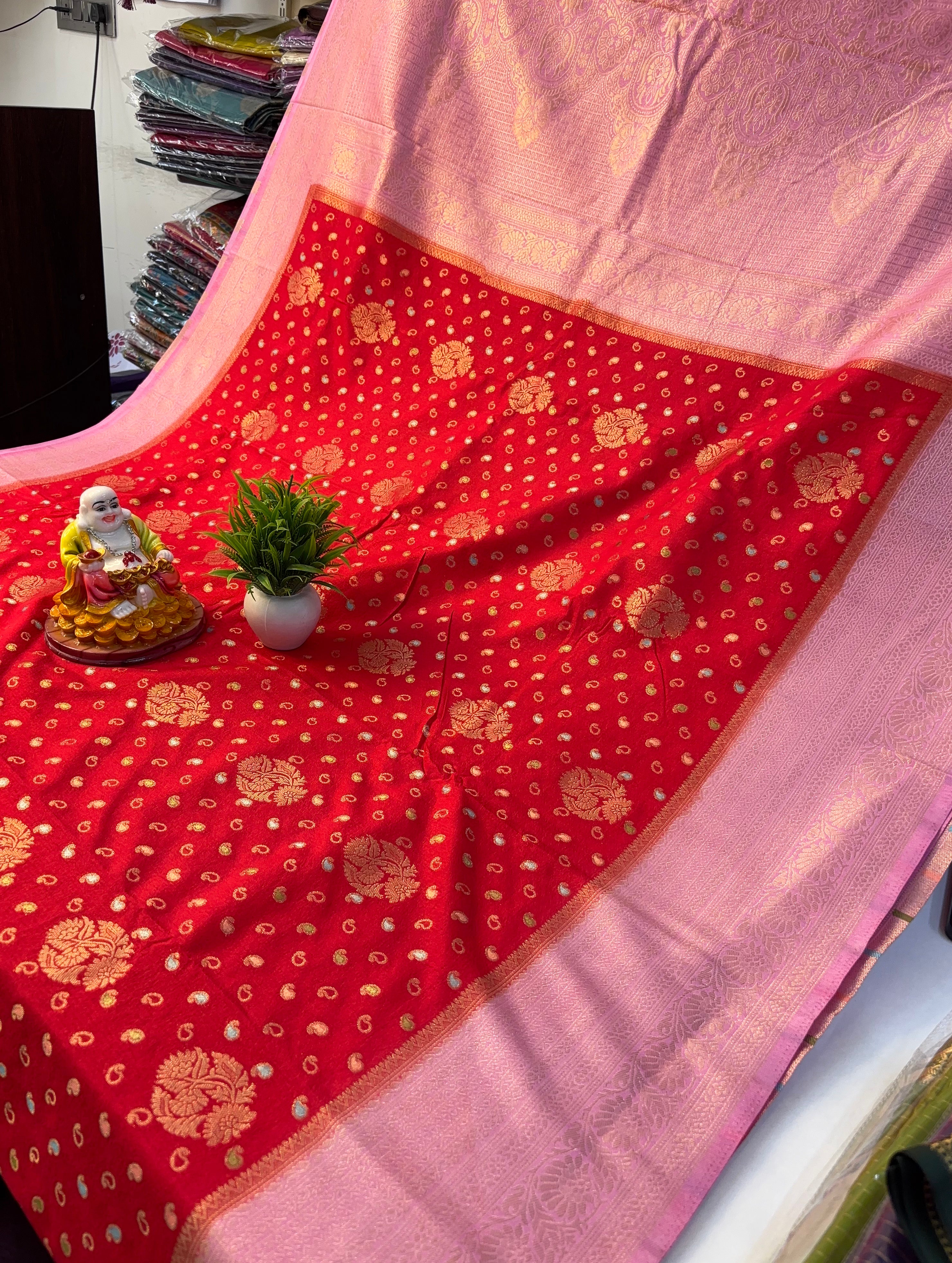 Premium Georgette Saree with Rich Pallu & Butta Blouse – Padmavathi Silks and Sarees