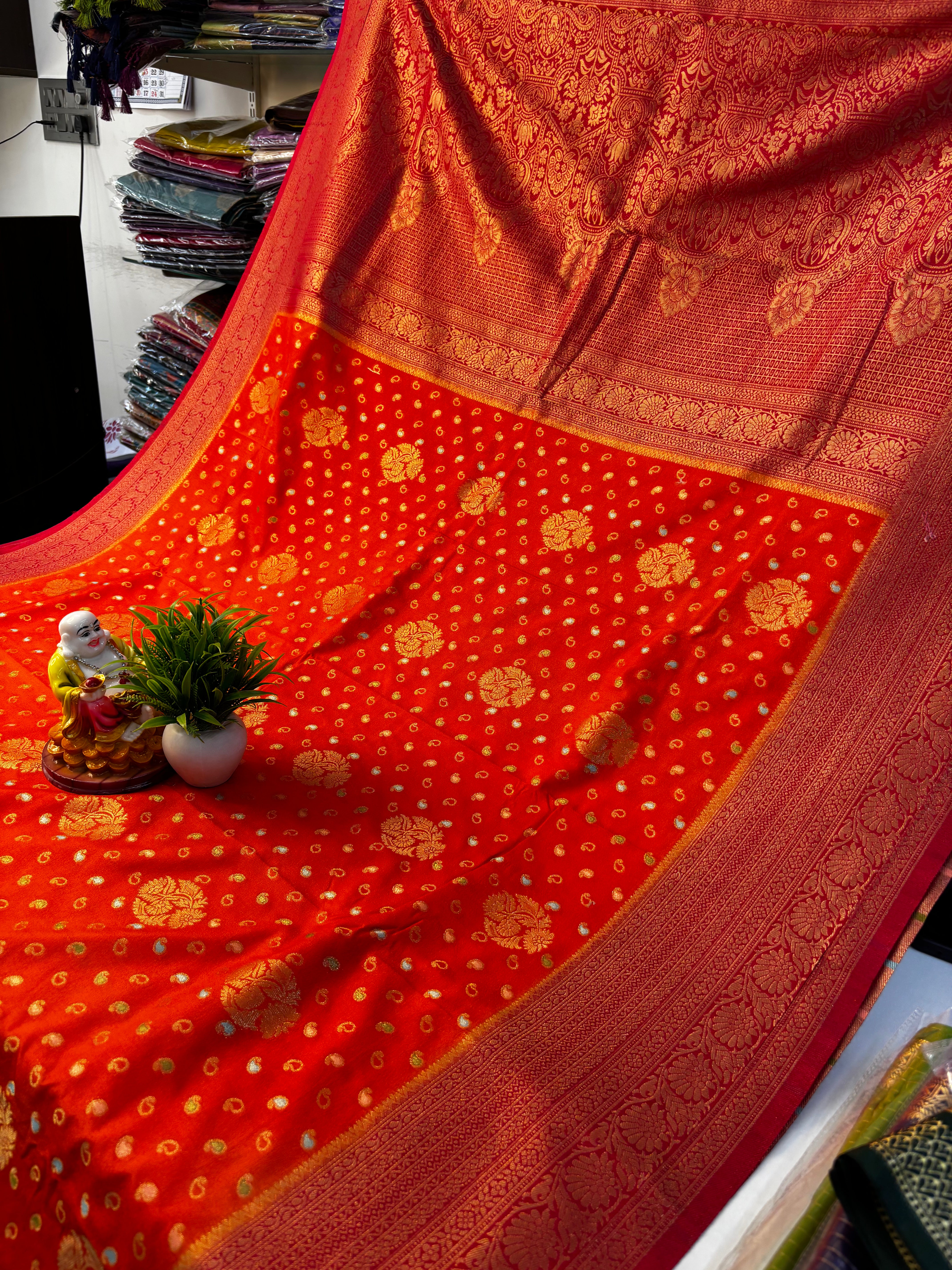 Premium Georgette Saree with Rich Pallu & Butta Blouse – Padmavathi Silks and Sarees