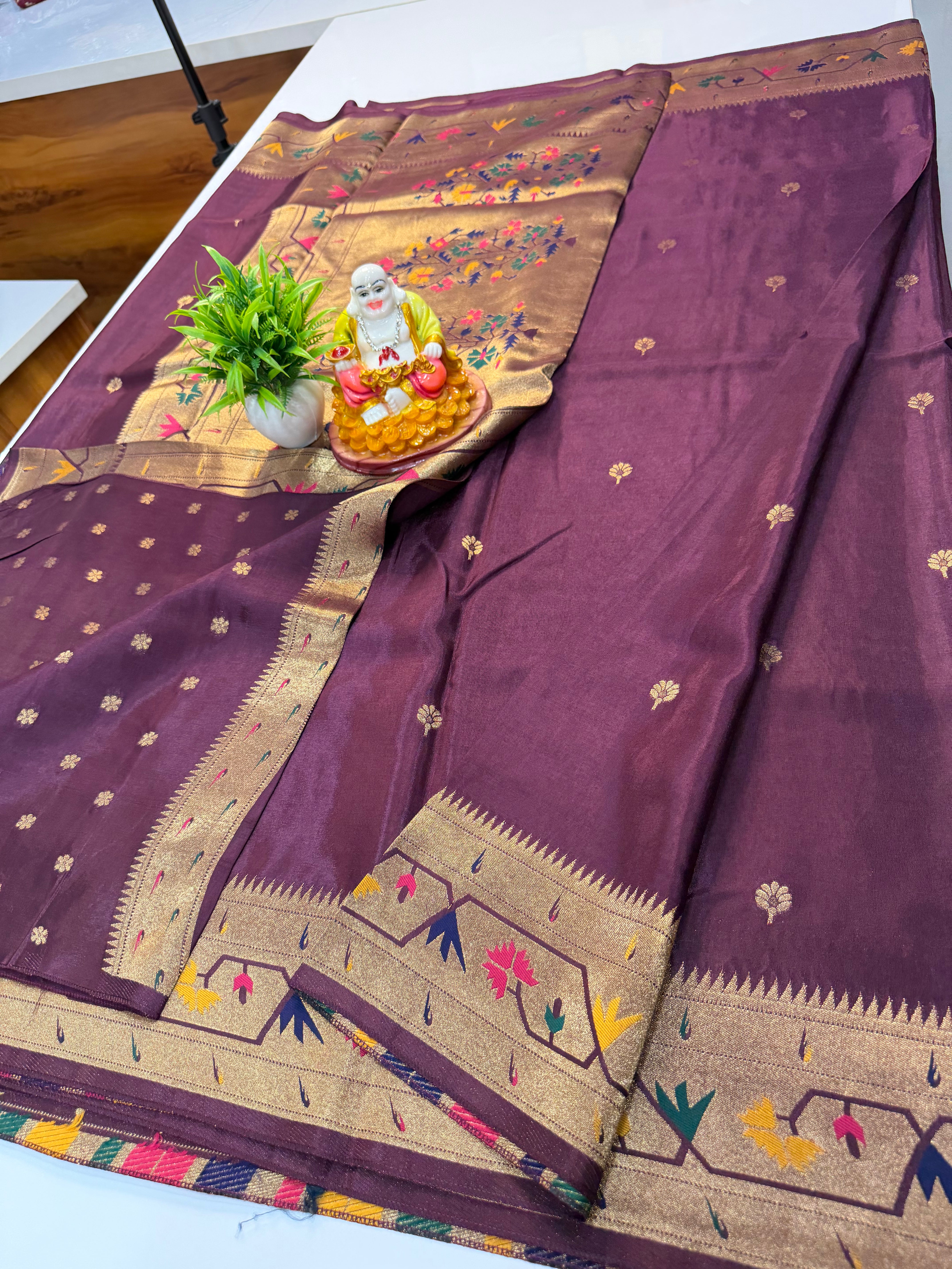 Premium Viscose Saree with Paithani Border, Rich Pallu & Butta Blouse – Elegant Traditional Wear | Padmavathi Silks and Sarees