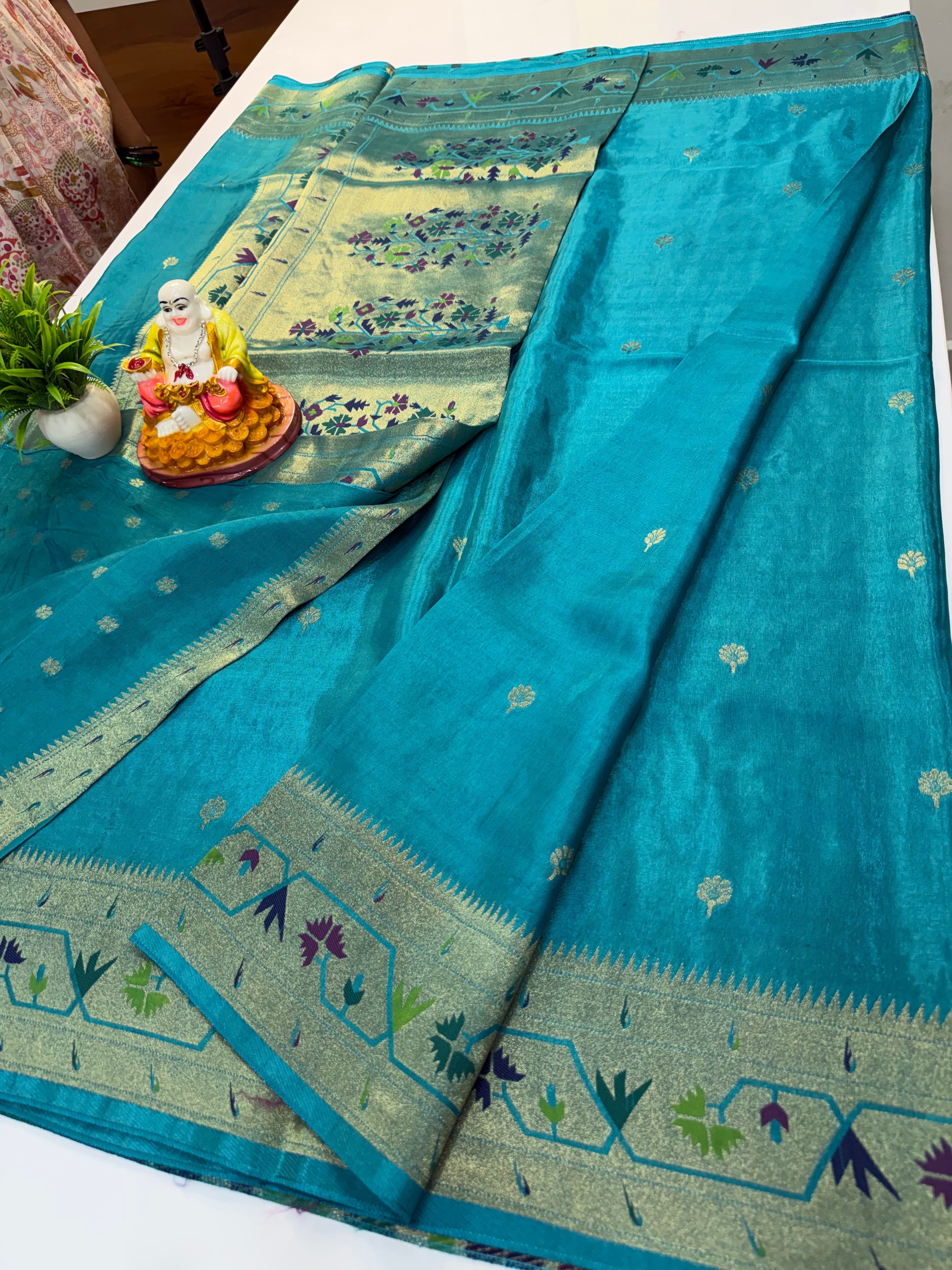 Premium Viscose Saree with Paithani Border, Rich Pallu & Butta Blouse – Elegant Traditional Wear | Padmavathi Silks and Sarees