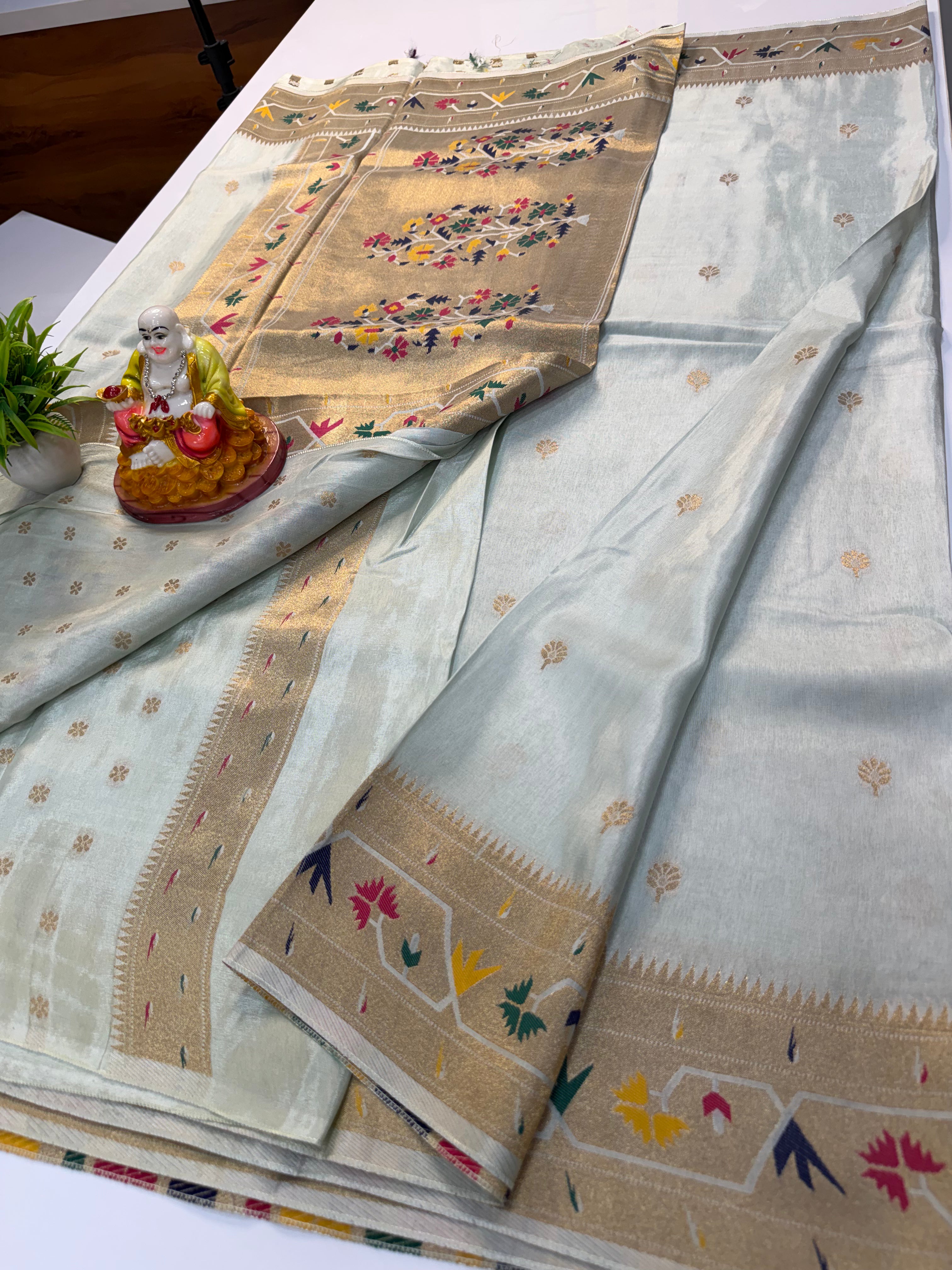 Premium Viscose Saree with Paithani Border, Rich Pallu & Butta Blouse – Elegant Traditional Wear | Padmavathi Silks and Sarees
