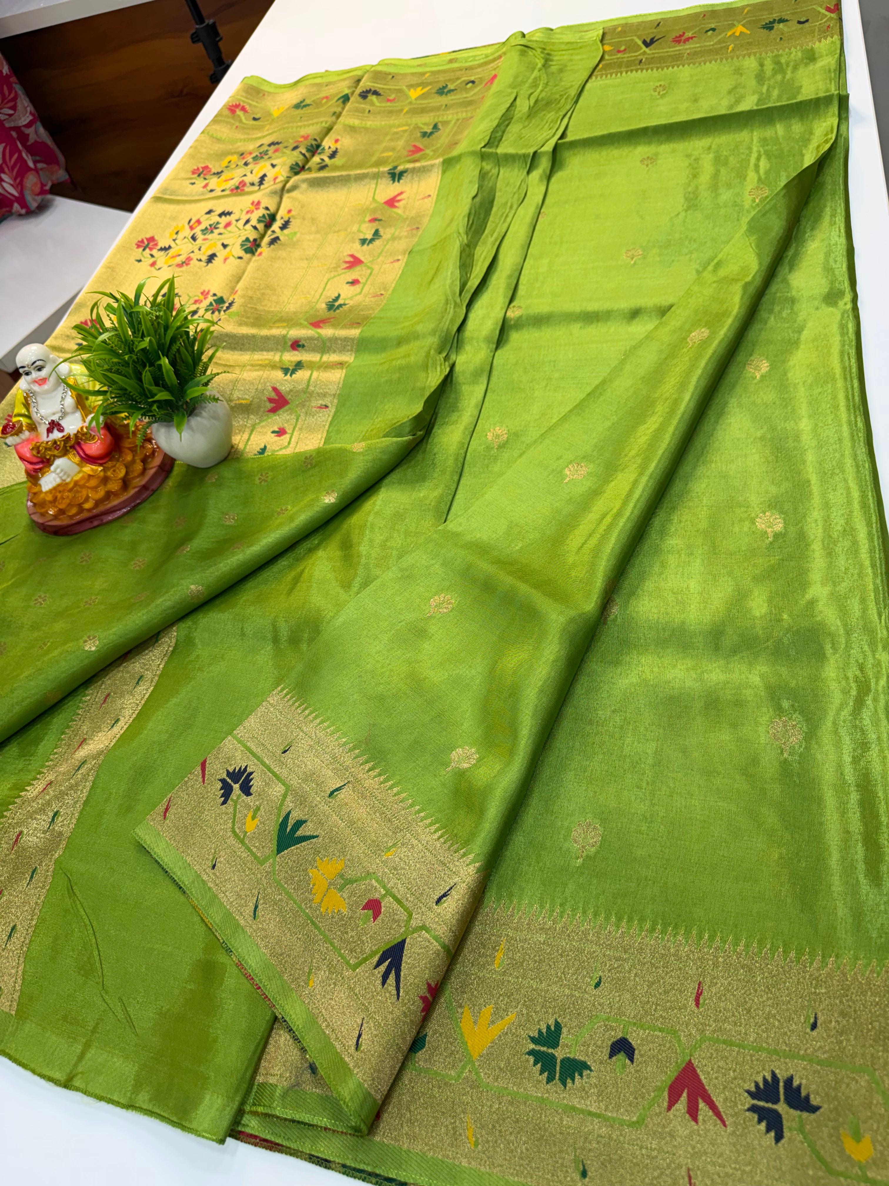 Premium Viscose Saree with Paithani Border, Rich Pallu & Butta Blouse – Elegant Traditional Wear | Padmavathi Silks and Sarees