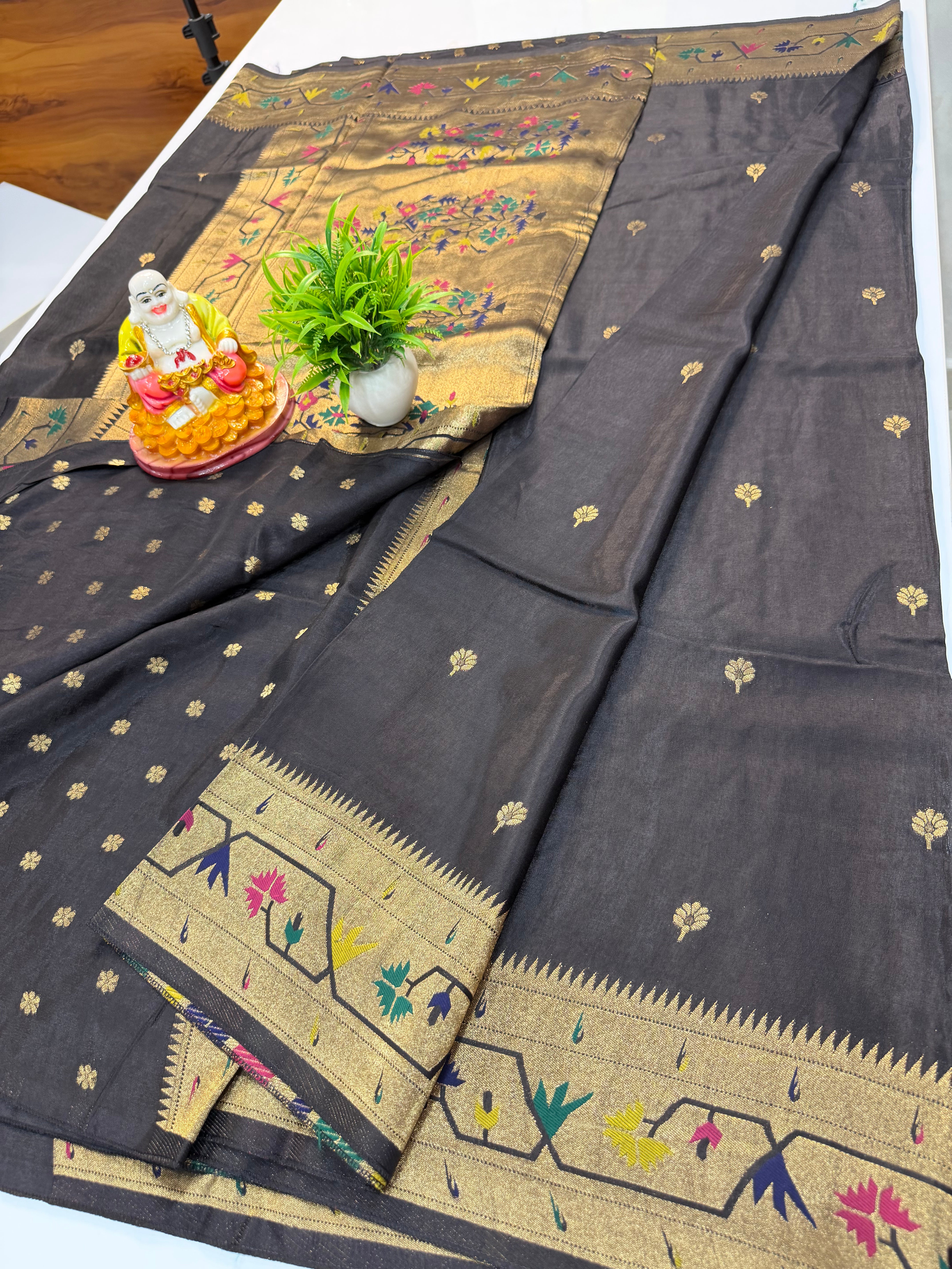 Premium Viscose Saree with Paithani Border, Rich Pallu & Butta Blouse – Elegant Traditional Wear | Padmavathi Silks and Sarees