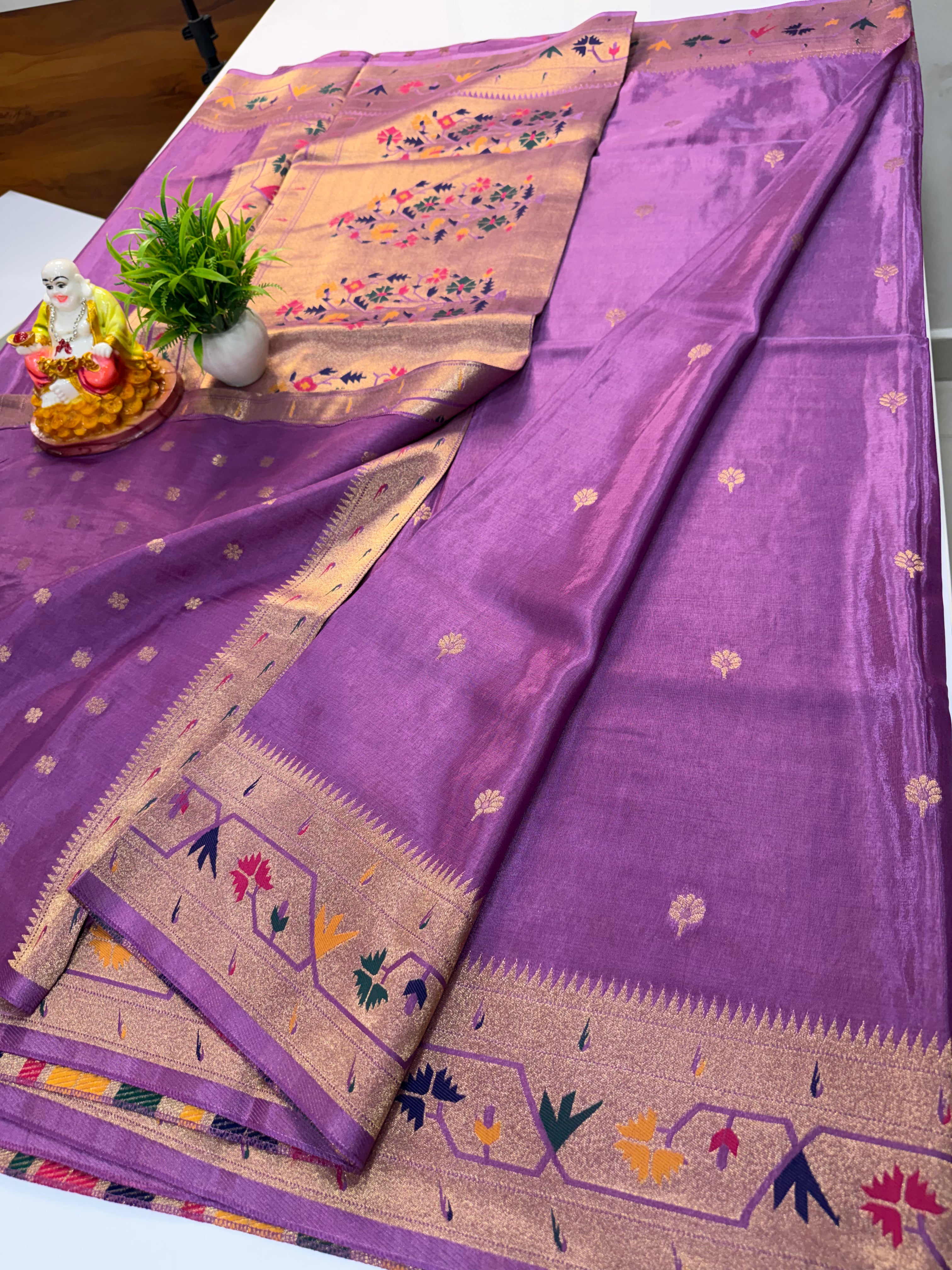Premium Viscose Saree with Paithani Border, Rich Pallu & Butta Blouse – Elegant Traditional Wear | Padmavathi Silks and Sarees