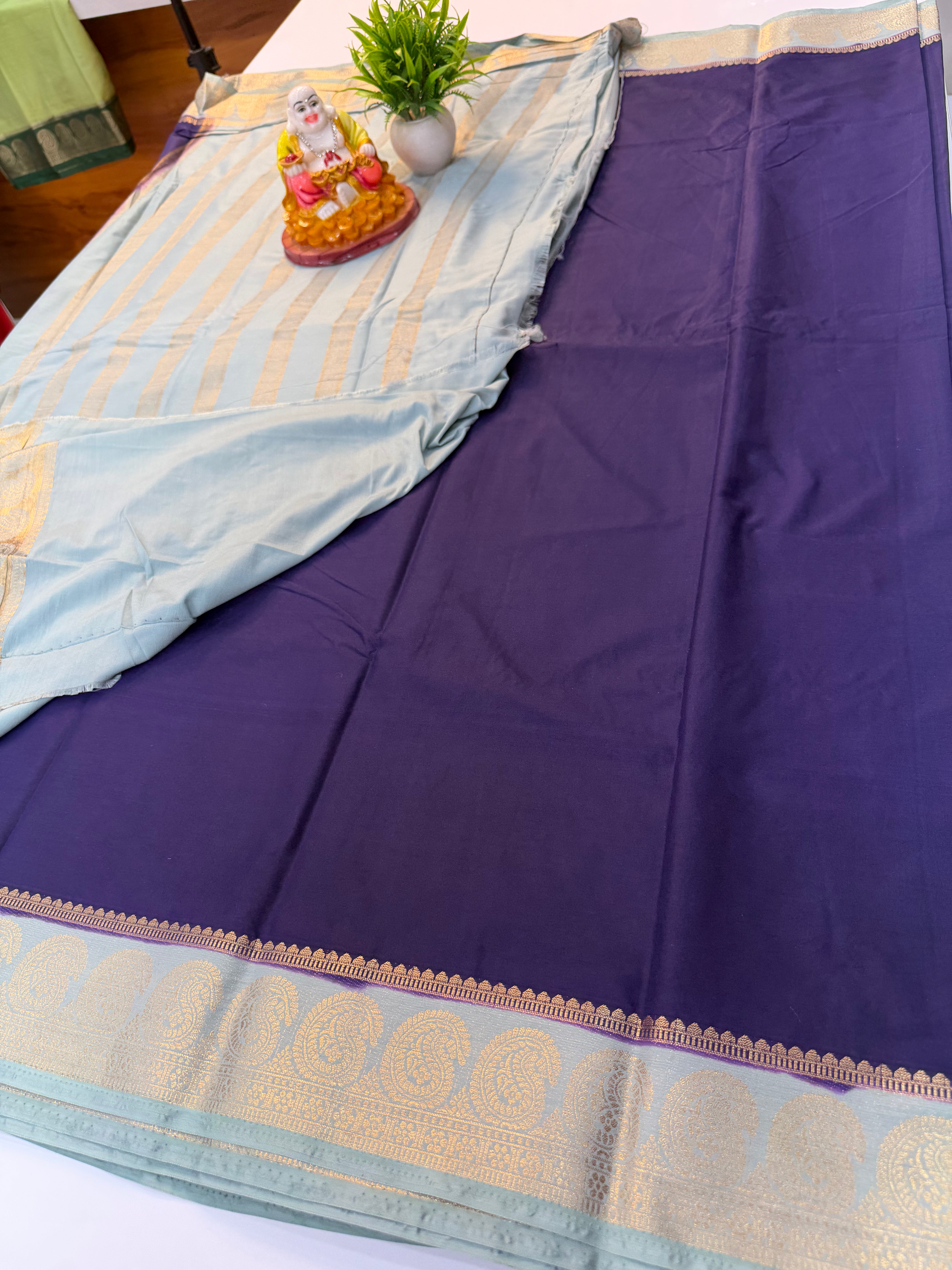 Premium Mysore Crepe Silk Saree with Mango Border